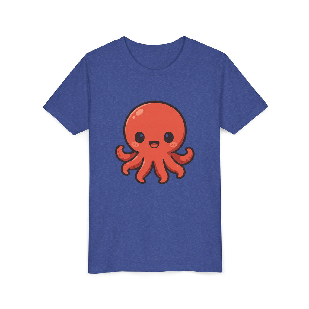 Cute Red Octopus Youth Tee — Kawaii Sea Animal Kids T-Shirt