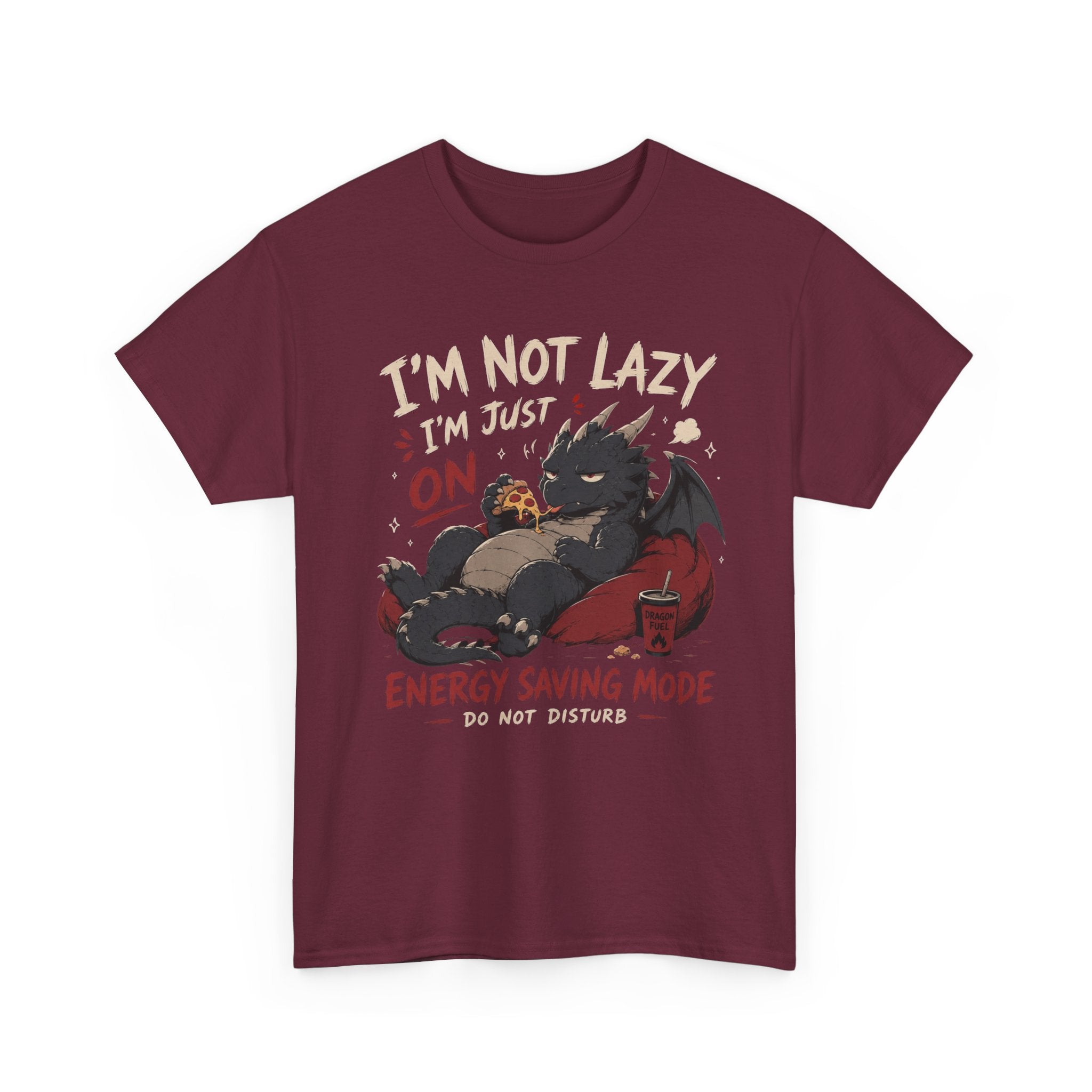 Lazy Dragon T-Shirt — "I'm Not Lazy, I'm Just On Energy Saving Mode" Graphic Tee - Adult