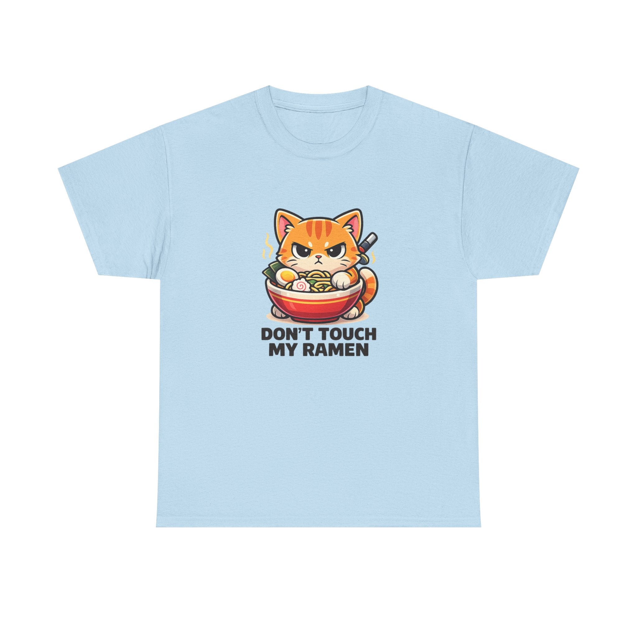 Don't Touch My Ramen T-Shirt — Cute Cat in Ramen Bowl Graphic Tee - Adult