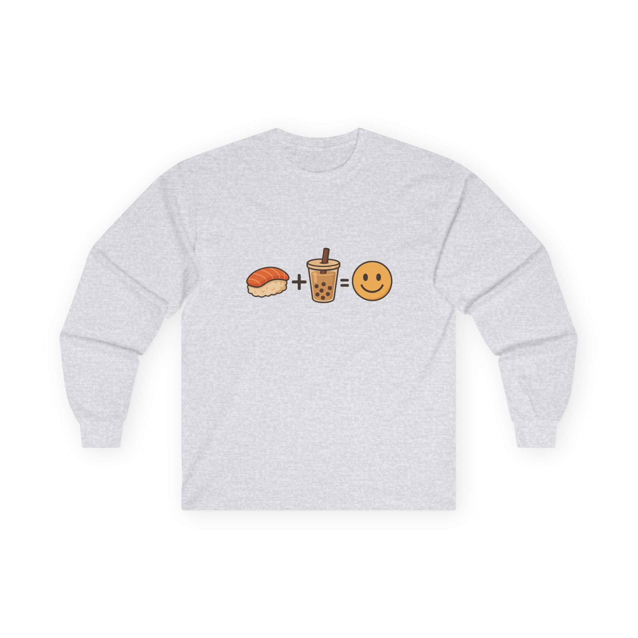 Sushi + Boba = Happy Long Sleeve Tee - Adult