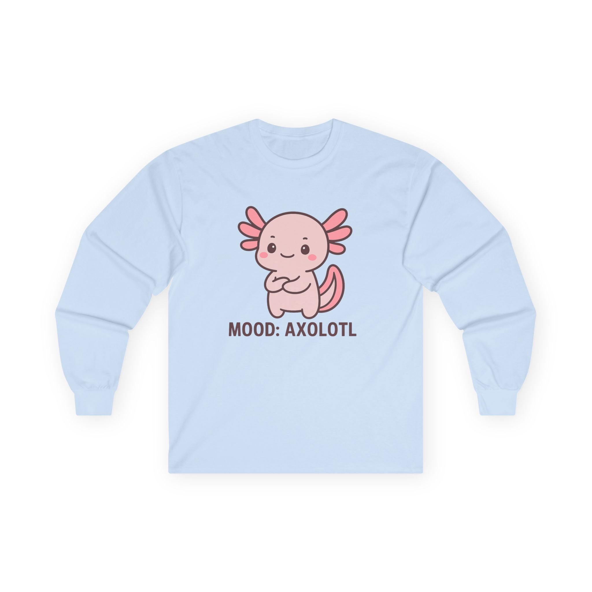 Mood: Axolotl Long Sleeve Tee — Cute Kawaii Axolotl Salamander Shirt - Adult