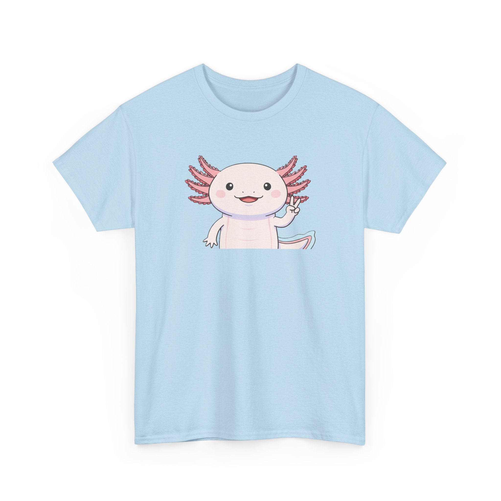 Axolotl Cute Cartoon T‑Shirt — Adorable Pink Axolotl Graphic Tee - Adult
