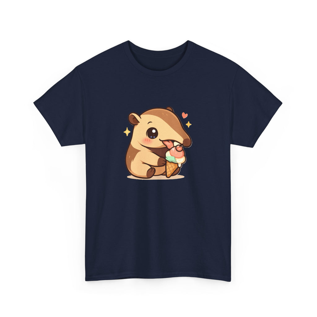Cute Anteater Eating Ice Cream T-Shirt — Kawaii Animal Tee - Adult