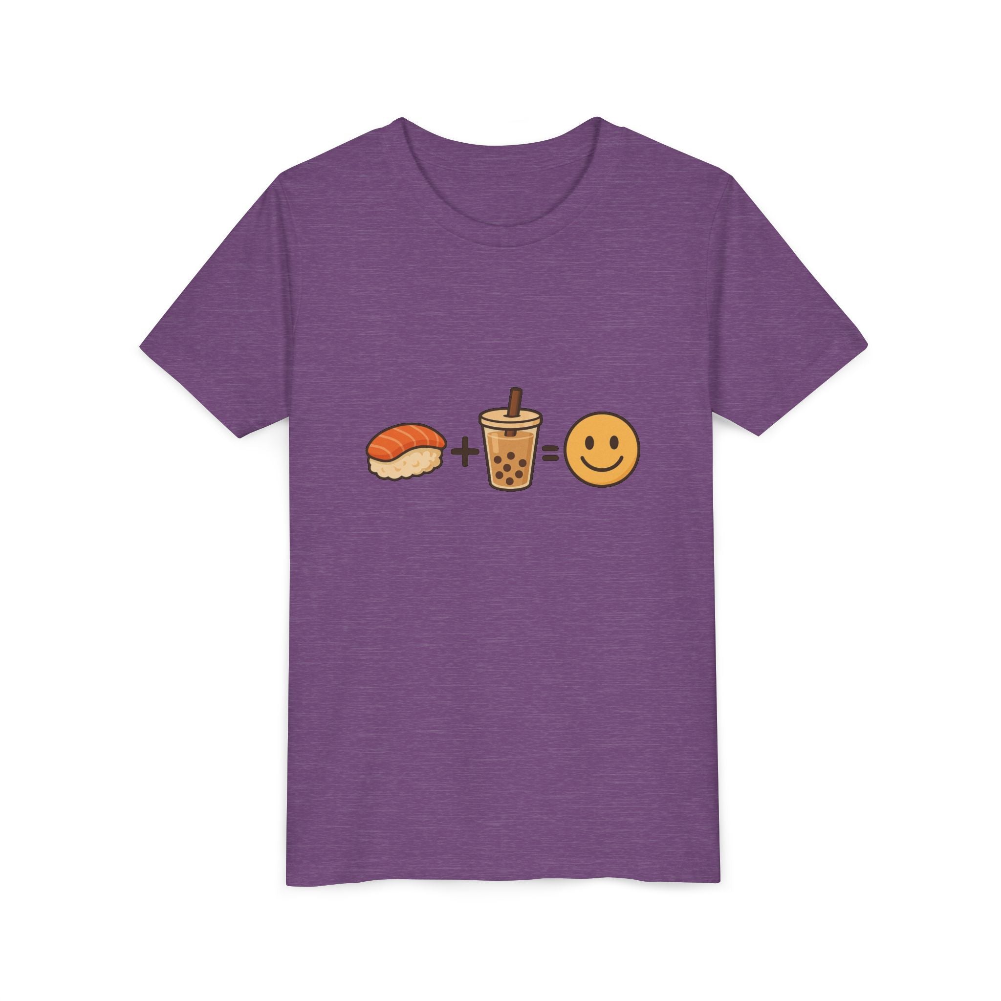 Youth Tee — Sushi + Bubble Tea = Happy Emoji Kids Shirt