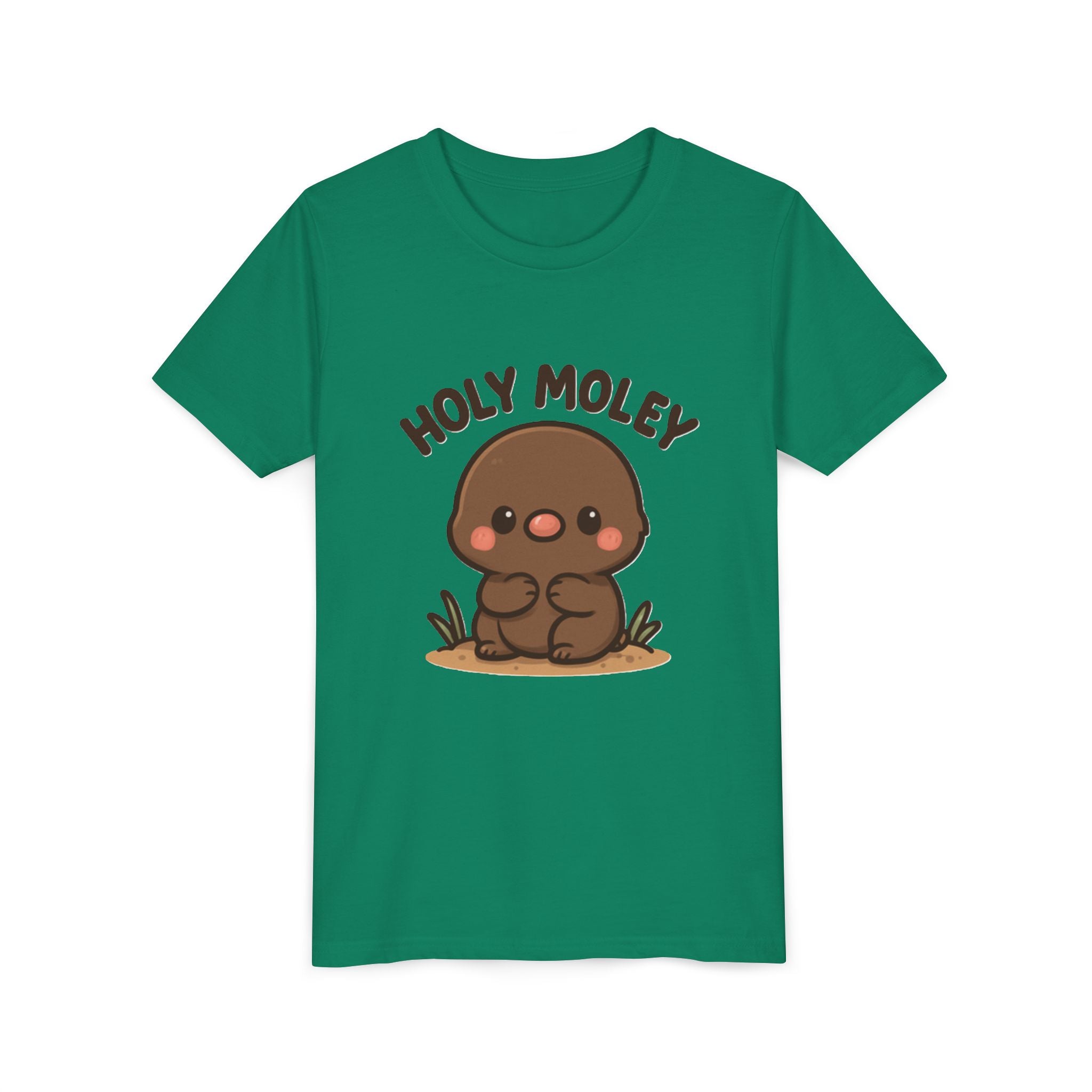Holy Moley Kids Tee — Cute Cartoon Mole Youth Short Sleeve Shirt