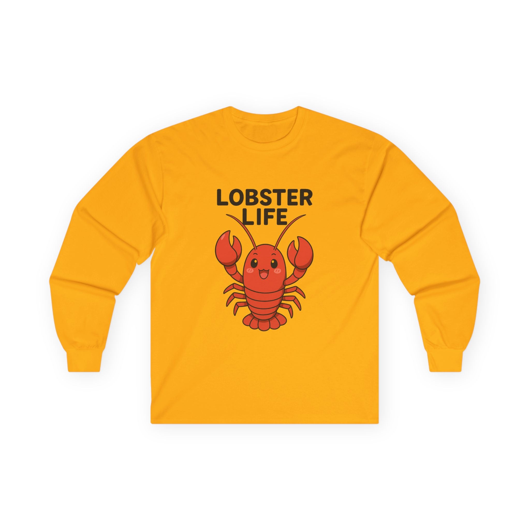 Lobster Life Long Sleeve Tee — Cute Red Lobster Graphic Shirt - Adult