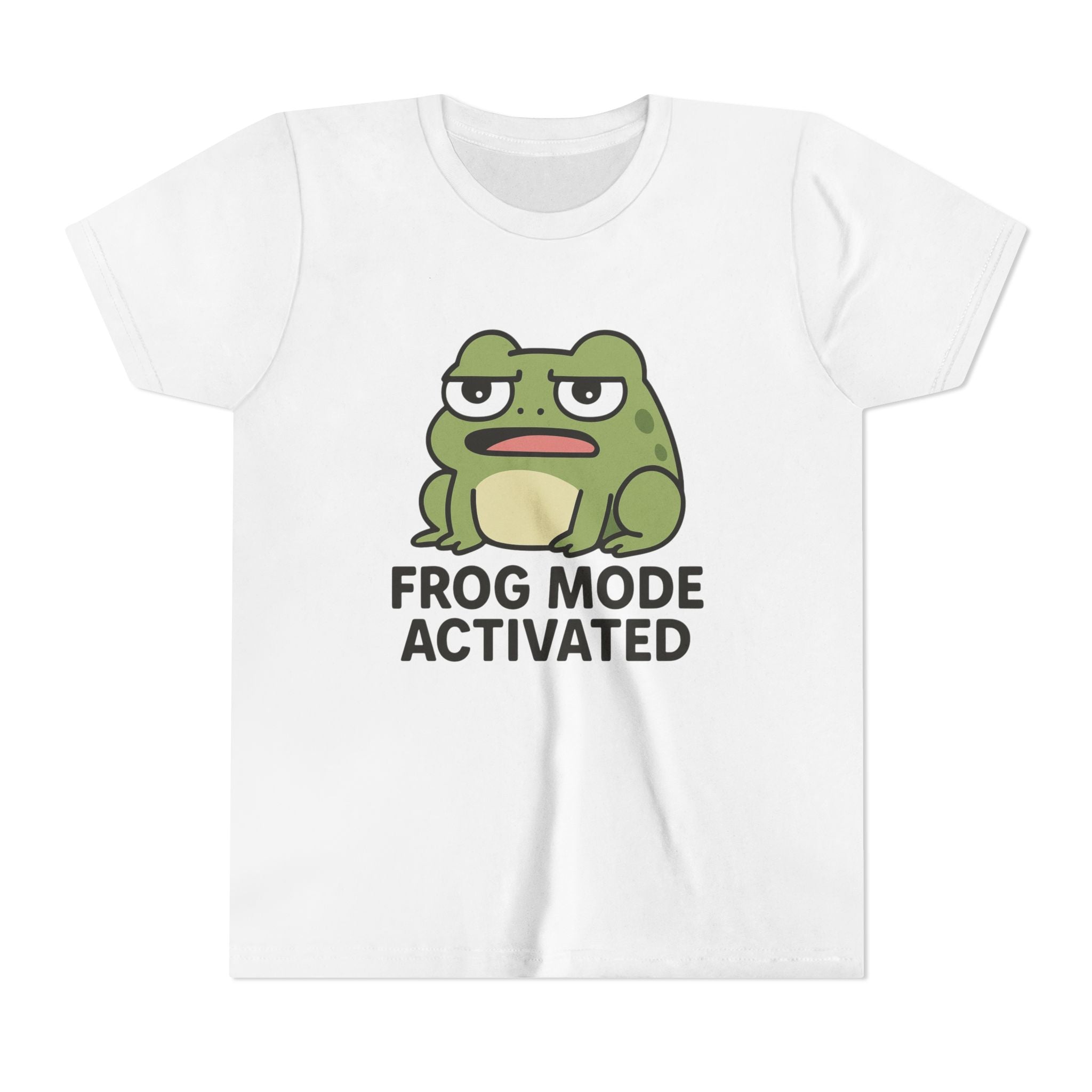 Youth Tee — 'Frog Mode Activated' Cute Frog Graphic Shirt