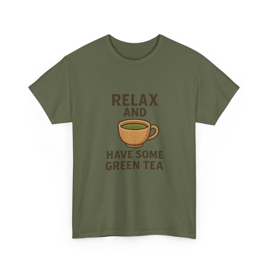 Relax and Have Some Green Tea Tee — Cute Tea Mug Graphic T-Shirt - Adult