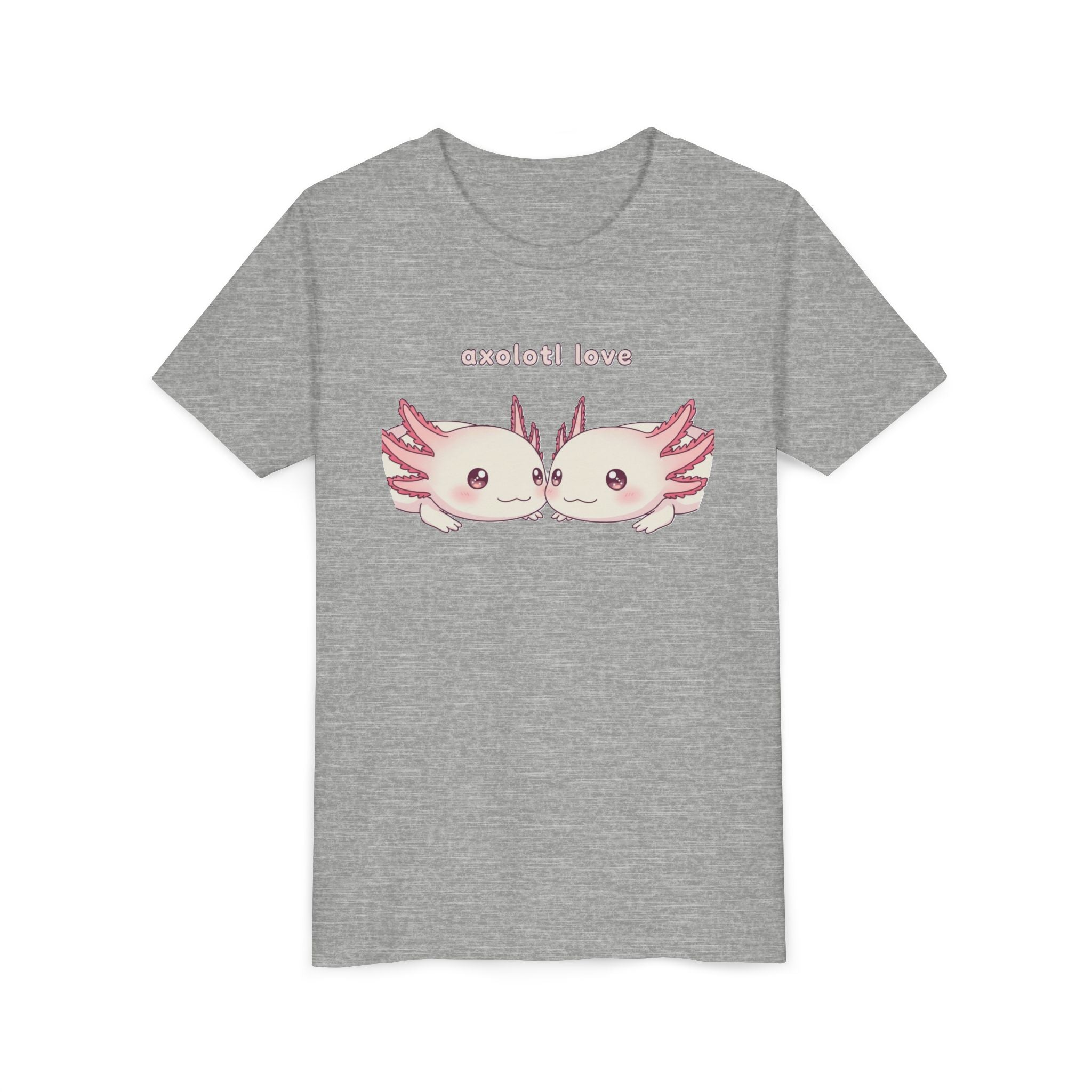 Youth Tee — 'Axolotl Love' Cute Kissing Axolotl Salamander Kids Shirt - Kids