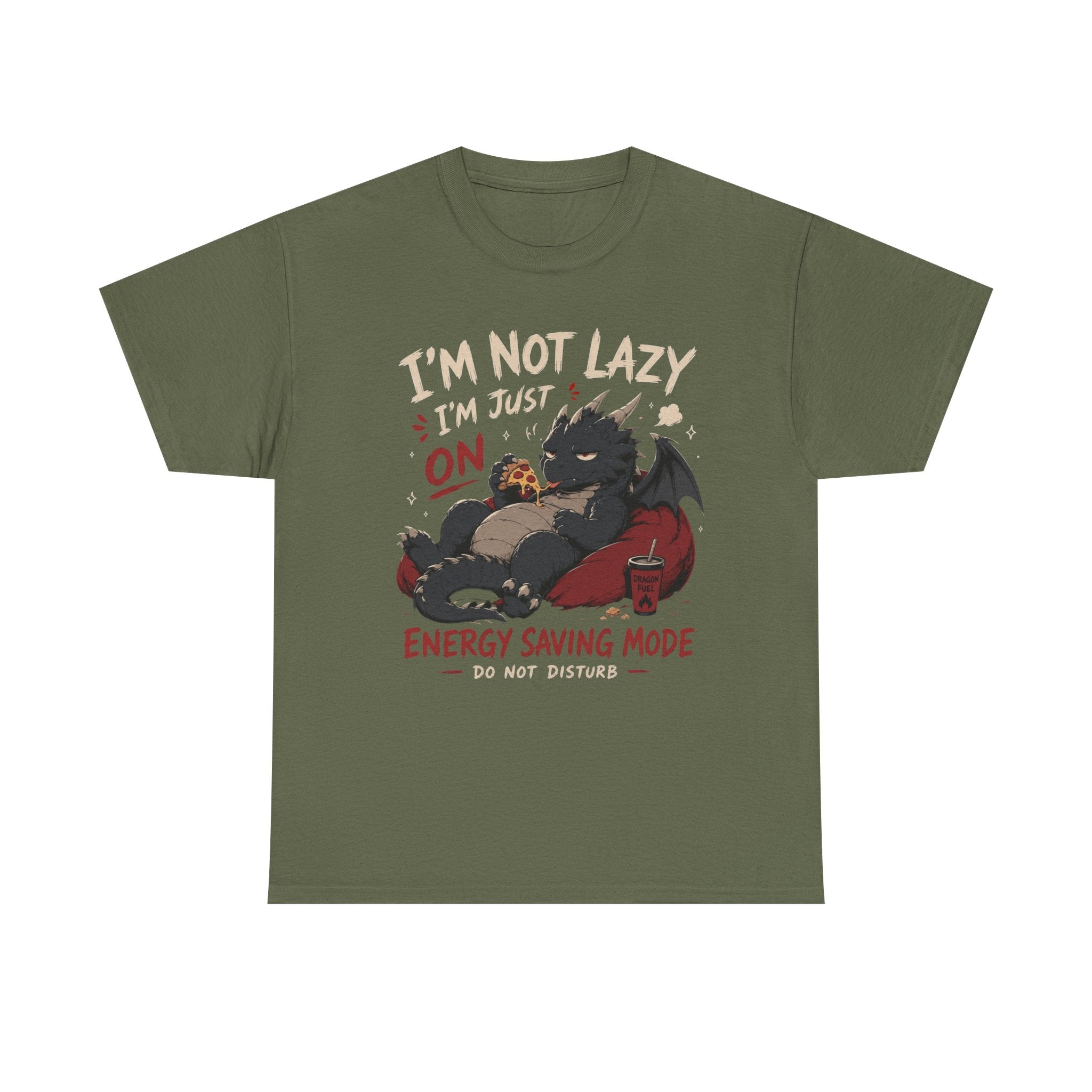 Lazy Dragon T-Shirt — "I'm Not Lazy, I'm Just On Energy Saving Mode" Graphic Tee - Adult