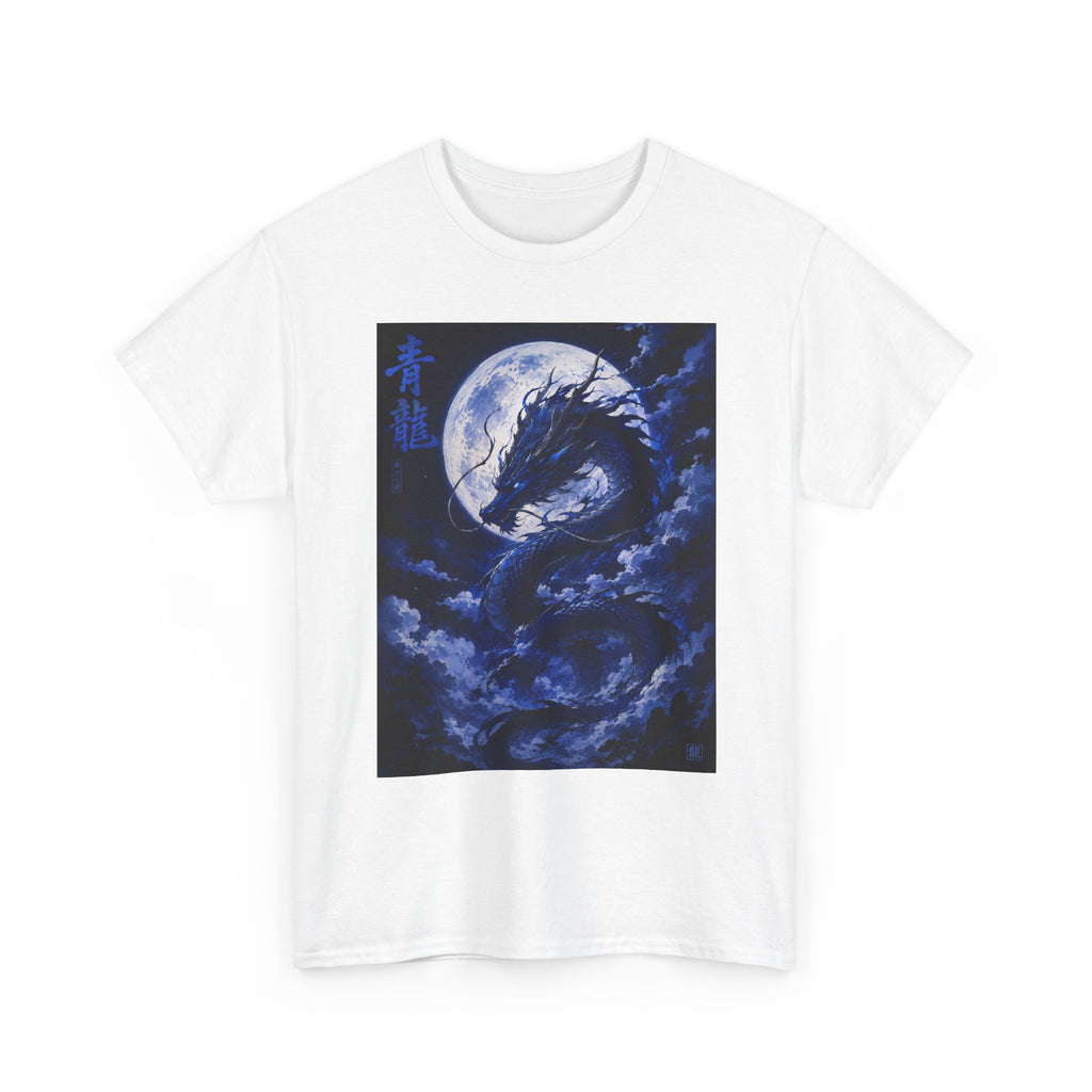 Dragon Moon T-Shirt — Blue Moonlit Dragon Graphic Tee - Adult