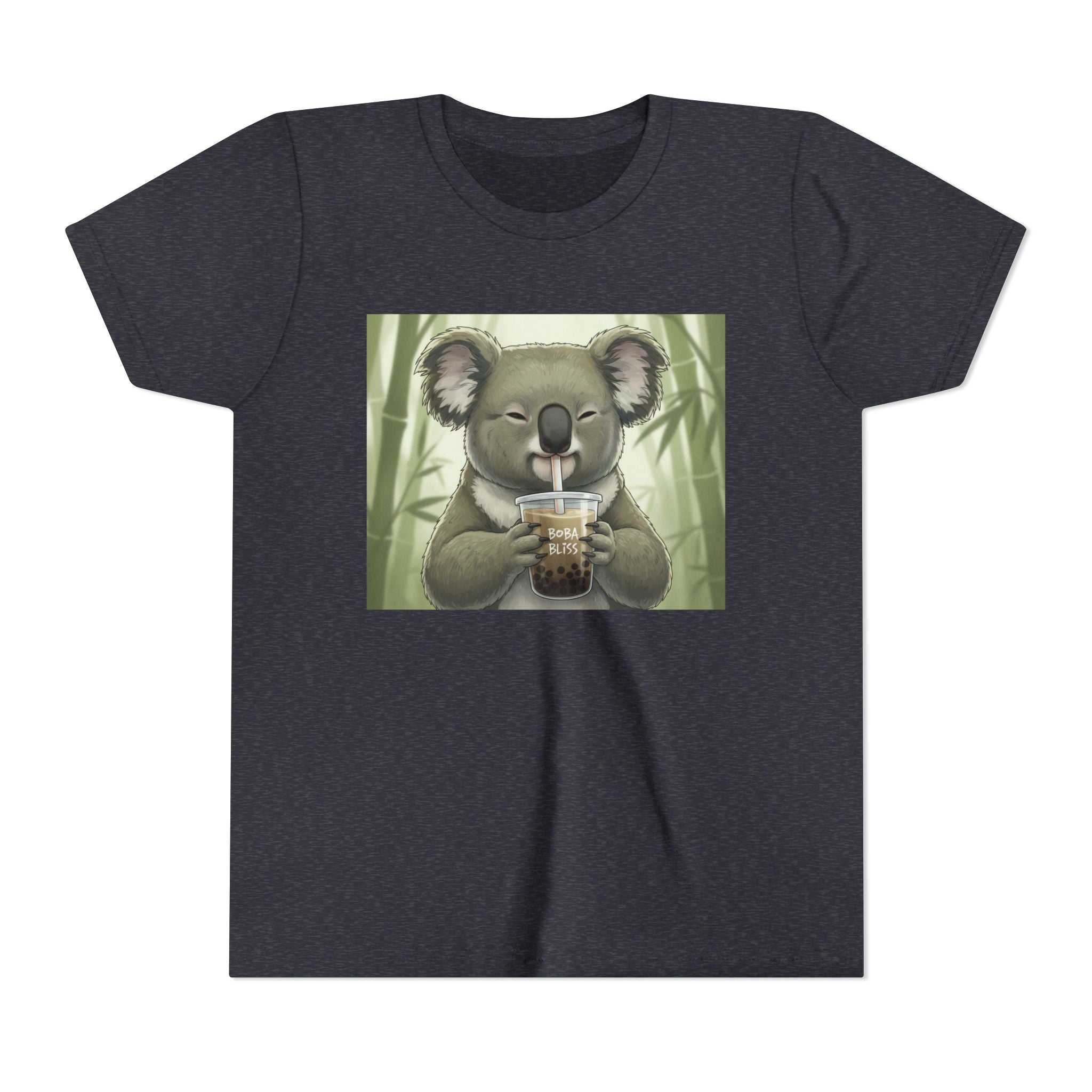 Kids Koala Boba Tea Time T‑Shirt — Cute Koala Drinking Bubble Tea Youth Tee - Kids