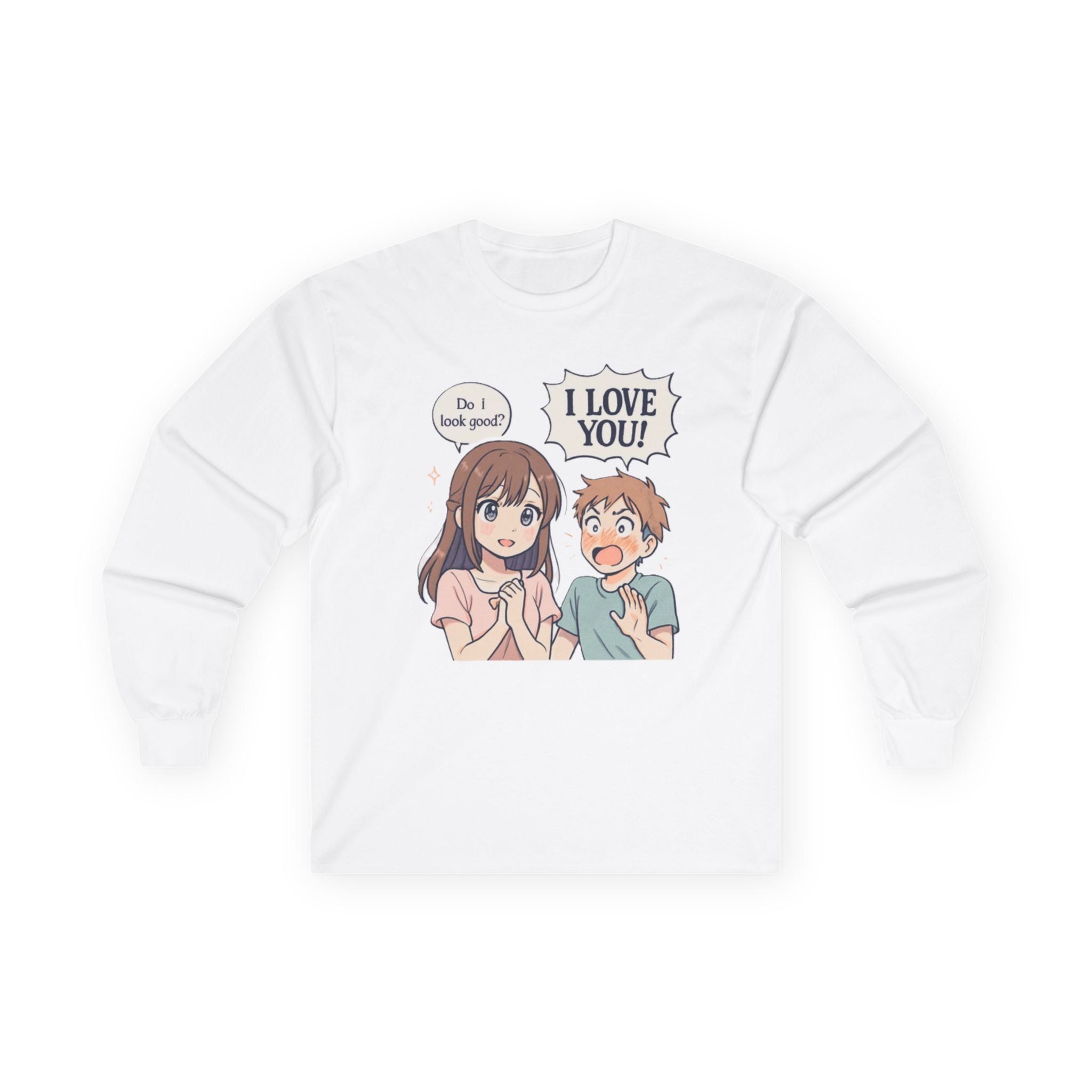 Anime Couple "I Love You" Long Sleeve Tee - Adult