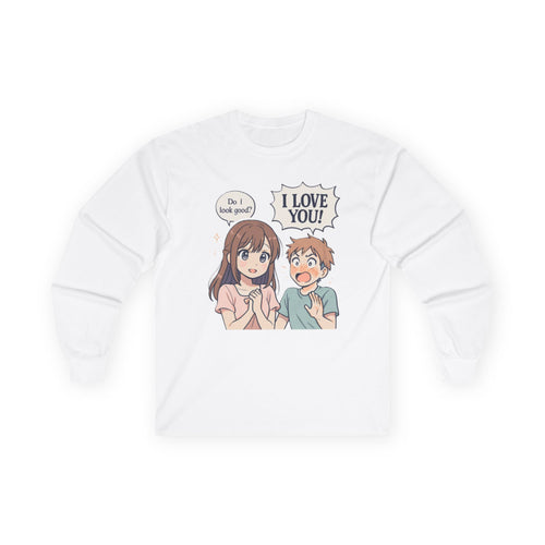 Anime Couple "I Love You" Long Sleeve Tee - Adult