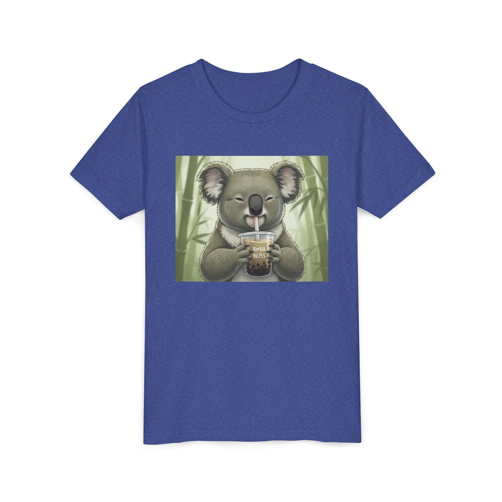 Kids Koala Boba Tea Time T‑Shirt — Cute Koala Drinking Bubble Tea Youth Tee - Kids