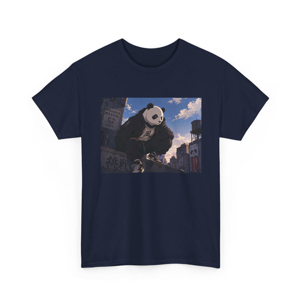 Giant Panda Cityscape Tee – Cute Urban Animal Graphic T-Shirt - Adult