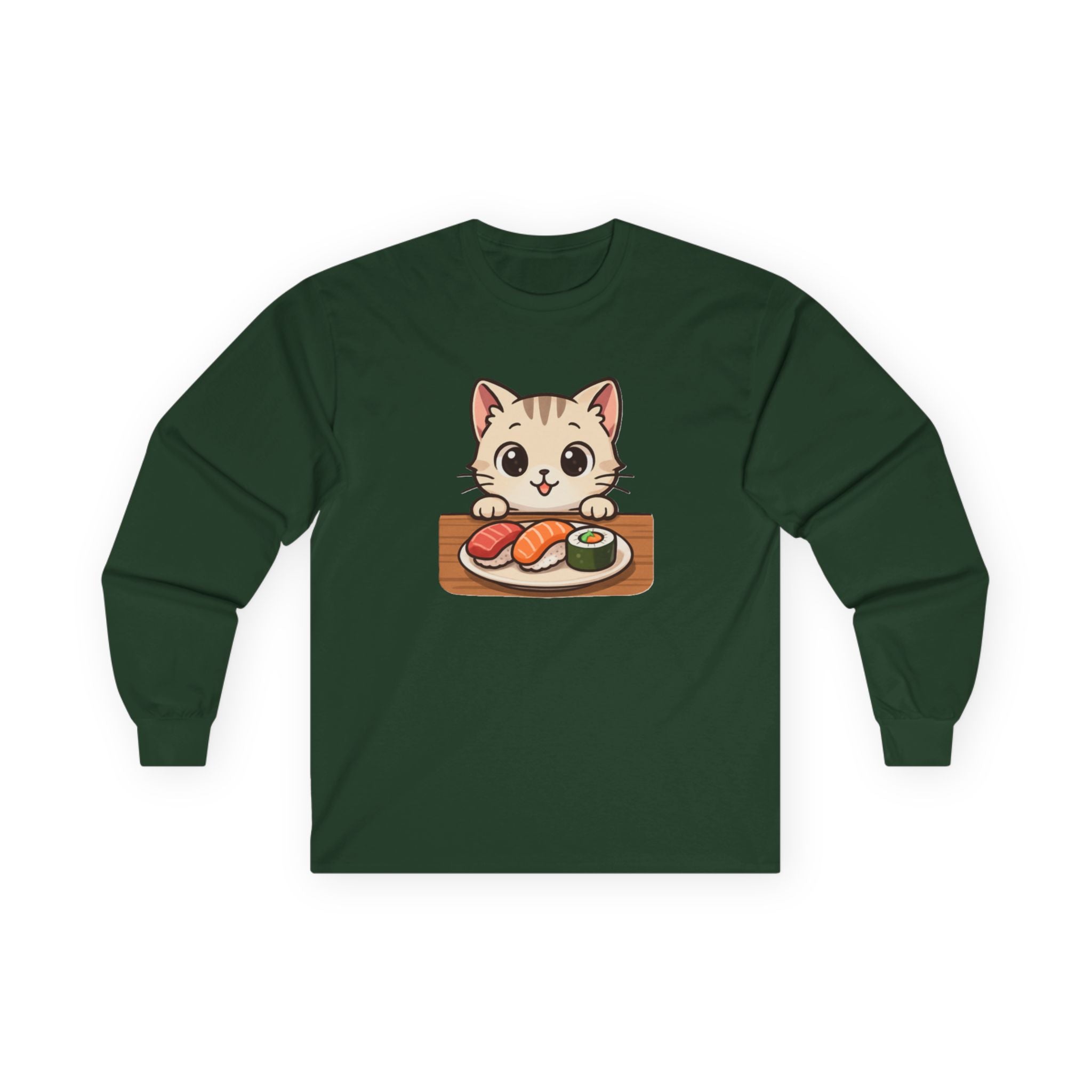 Cat Sushi Lover Long Sleeve Tee - Adult