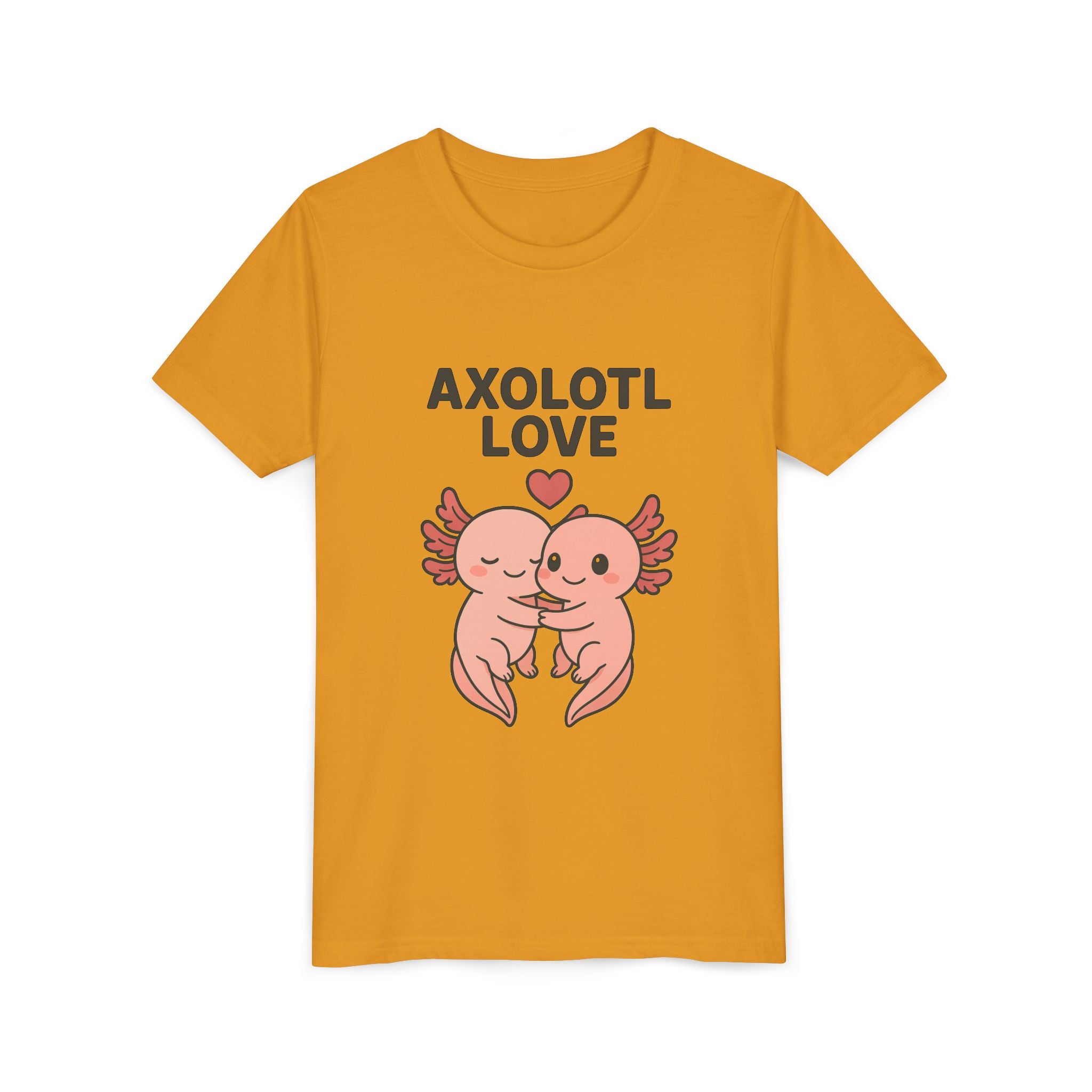Axolotl Love Youth Tee – Cute Hugging Axolotl Salamander Kids Shirt - Kids