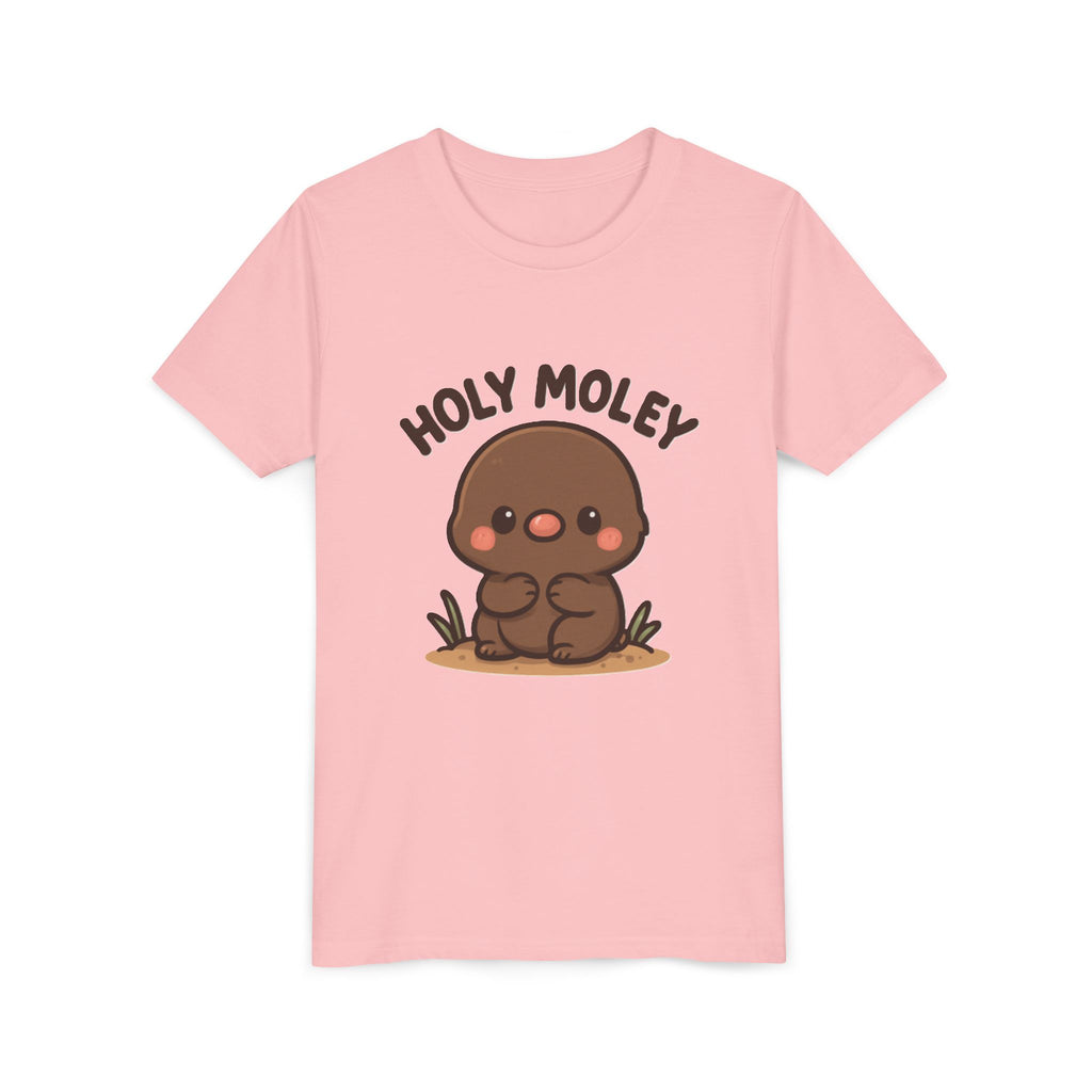 Holy Moley Kids Tee — Cute Cartoon Mole Youth Short Sleeve Shirt