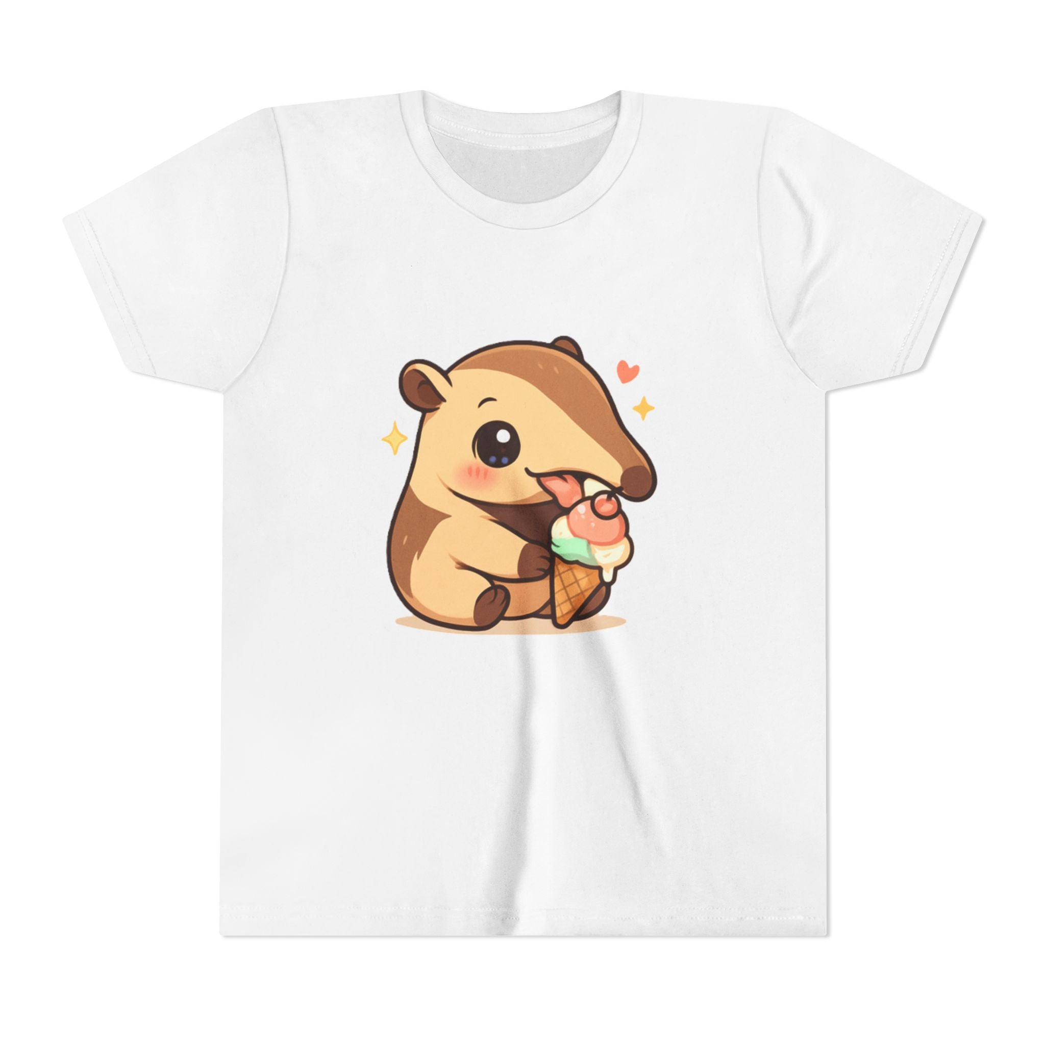 Cute Anteater Kids Tee – Kawaii Anteater Eating Ice Cream T-Shirt for Toddlers & Children