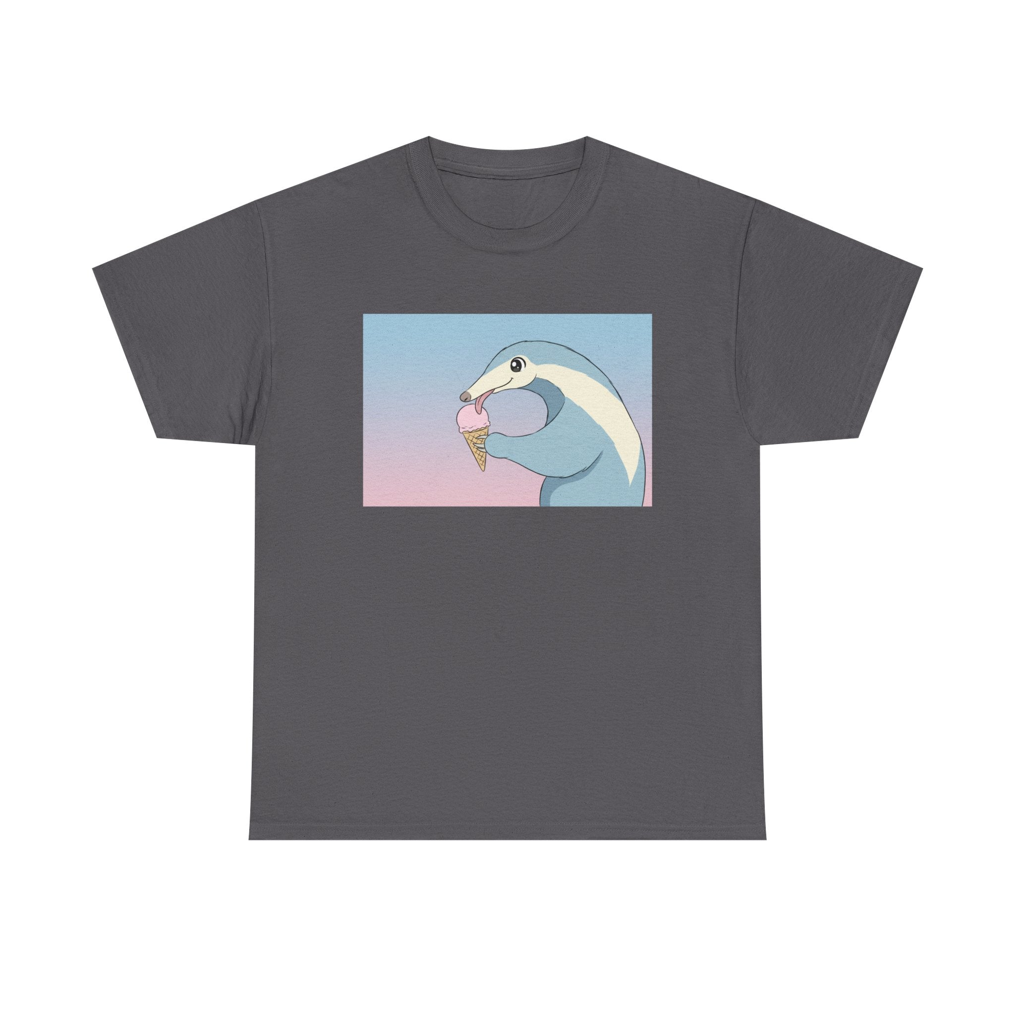 Anteater Eating Ice Cream T-Shirt — Cute Pastel Animal Graphic Tee - Adult