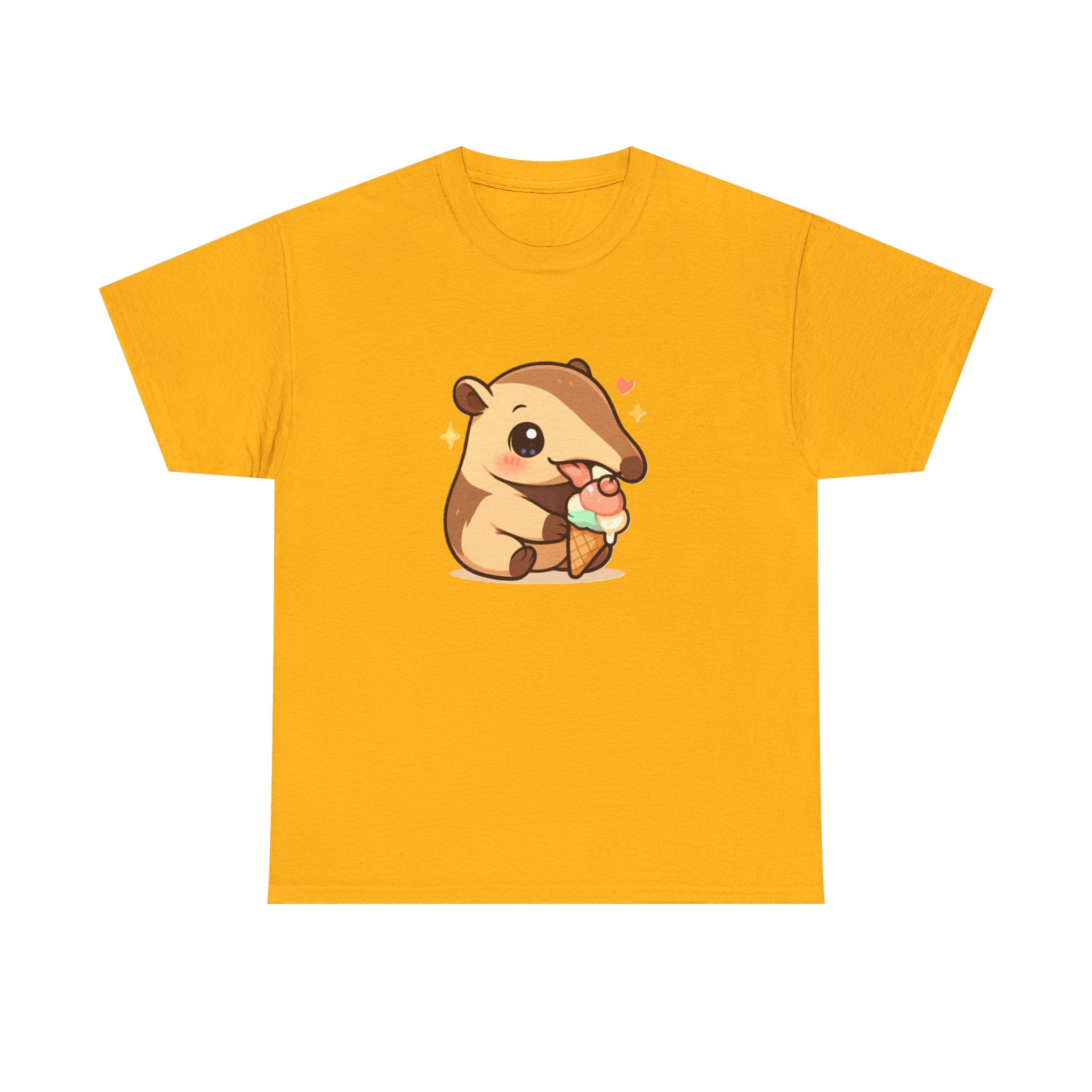 Cute Anteater Eating Ice Cream T-Shirt — Kawaii Animal Tee - Adult