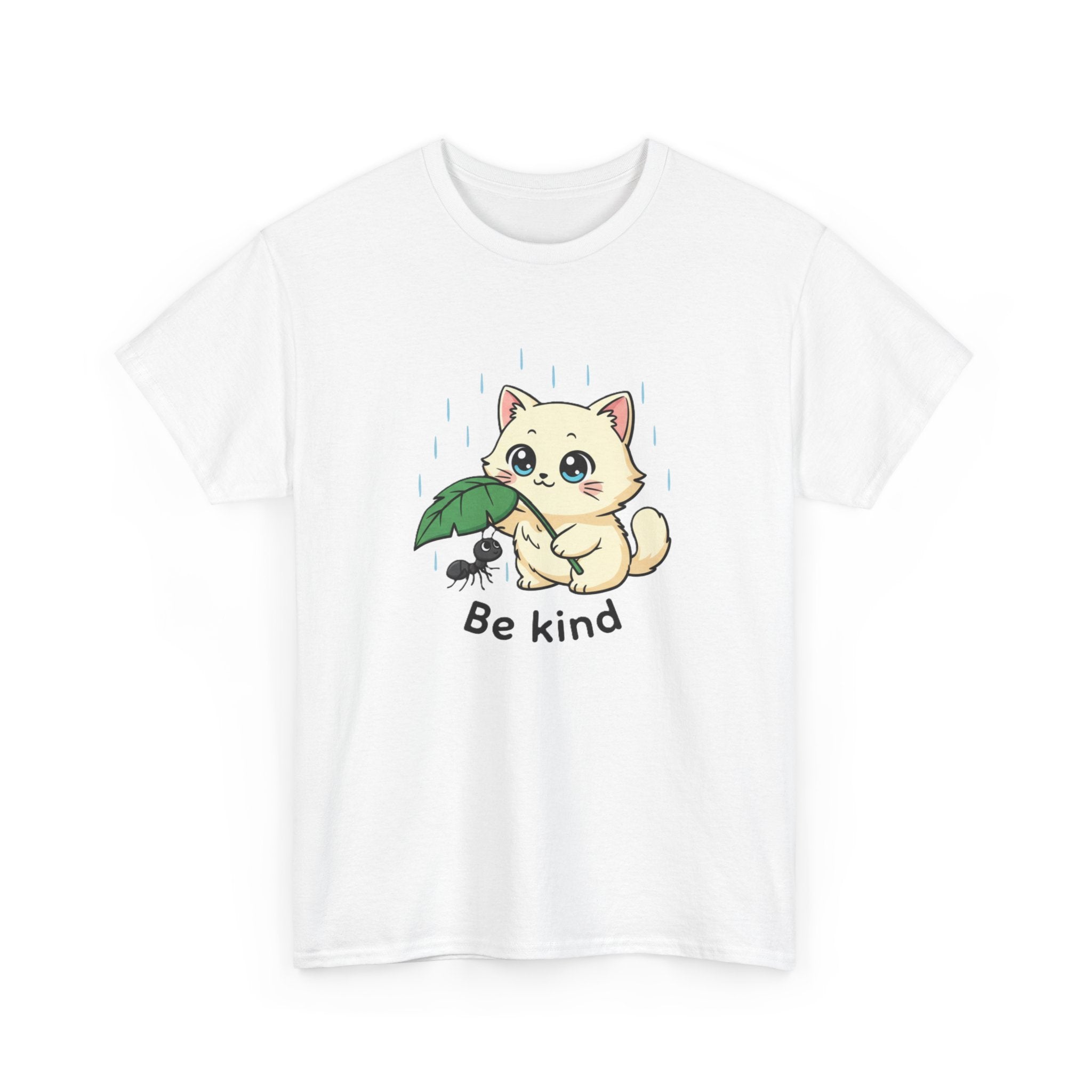 Be Kind Kitten T-Shirt — Cute Cat and Ant Illustration Tee - Adult