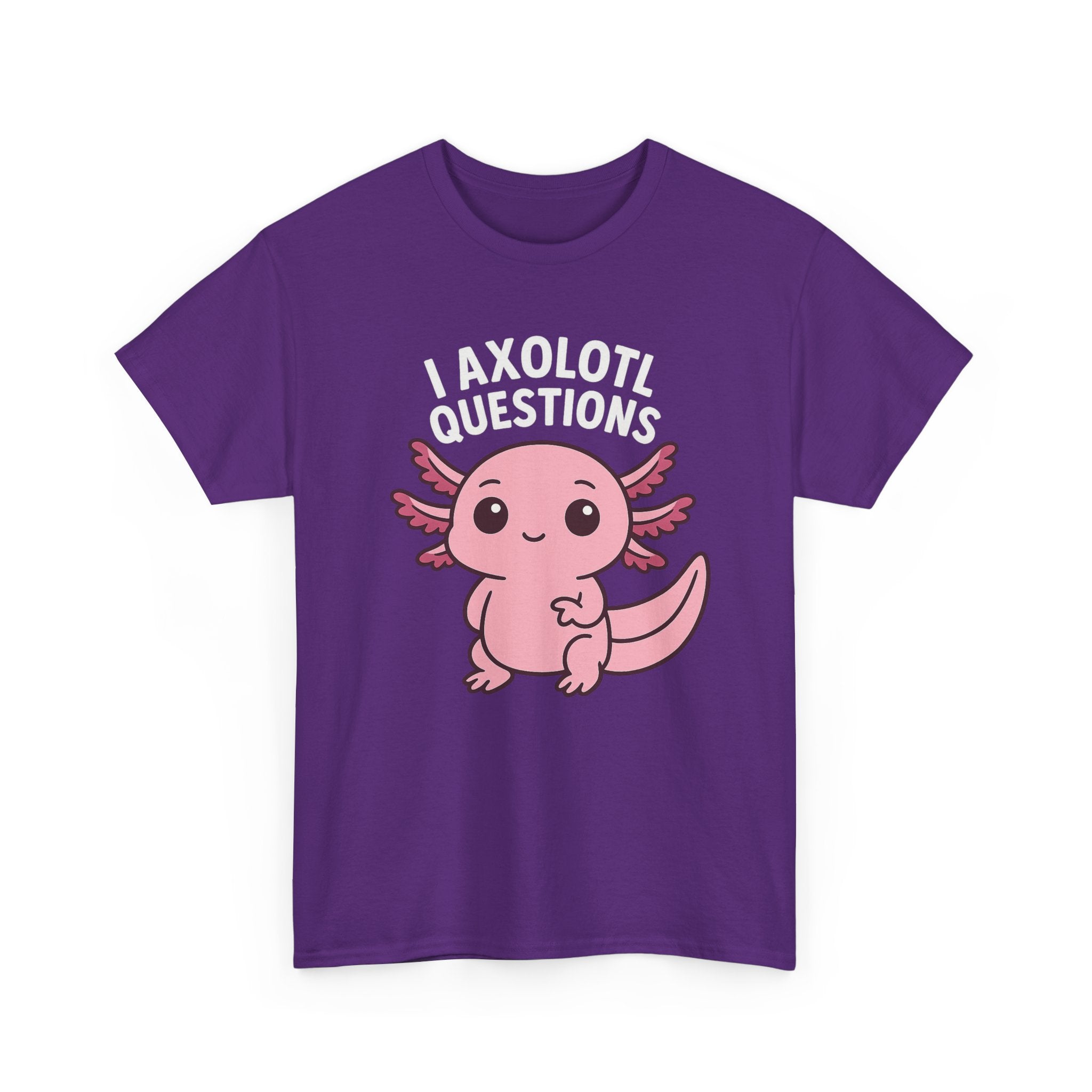Axolotl Cute Tee — "I Axolotl Questions" Funny Pink Axolotl Graphic T-Shirt - Adult
