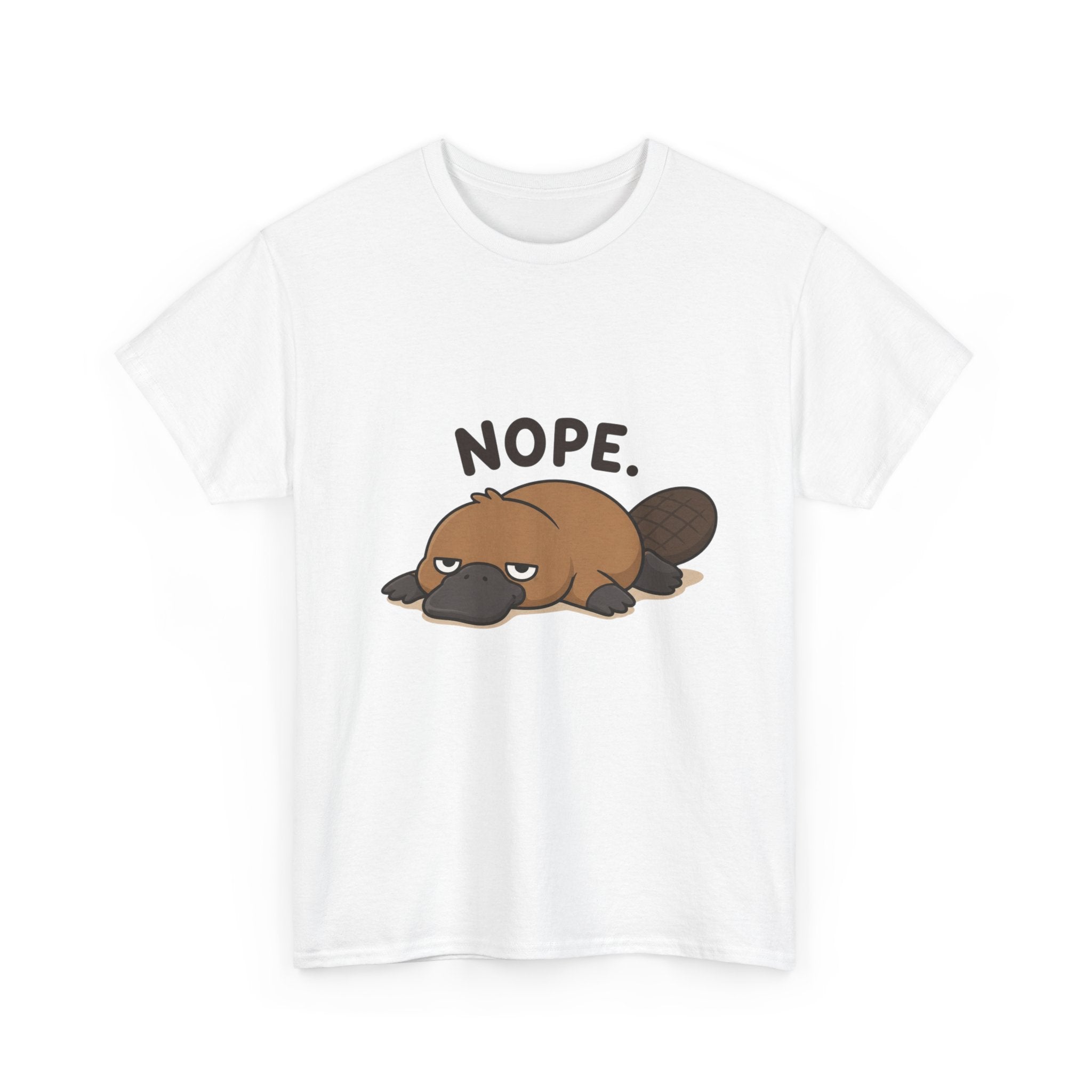 Nope Platypus T-Shirt — Cute Lazy Platypus Graphic Tee - Adult