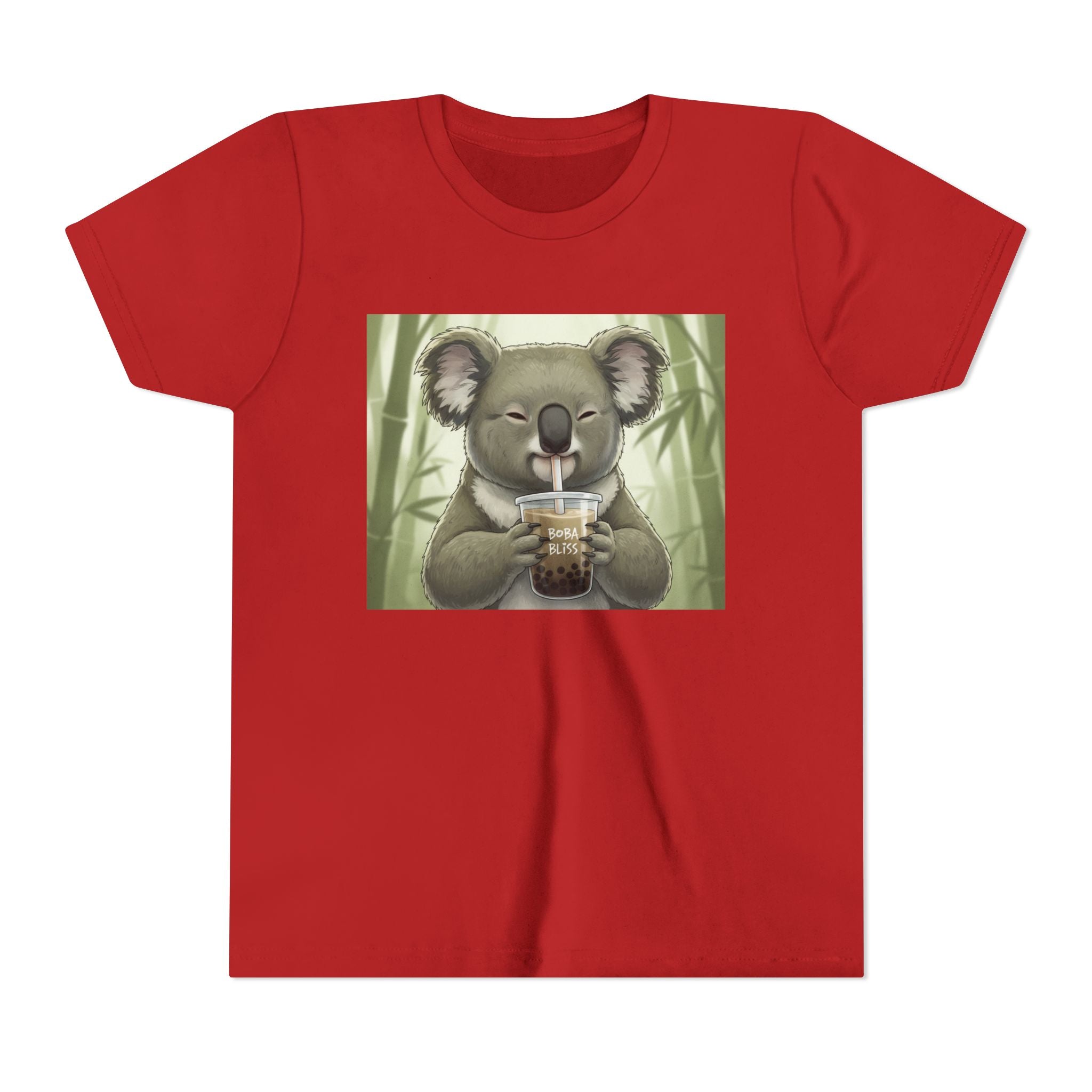 Kids Koala Boba Tea Time T‑Shirt — Cute Koala Drinking Bubble Tea Youth Tee - Kids