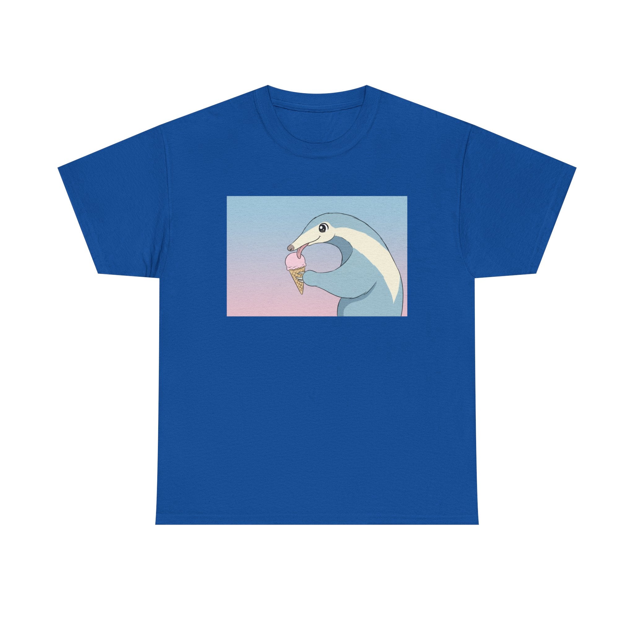 Anteater Eating Ice Cream T-Shirt — Cute Pastel Animal Graphic Tee - Adult