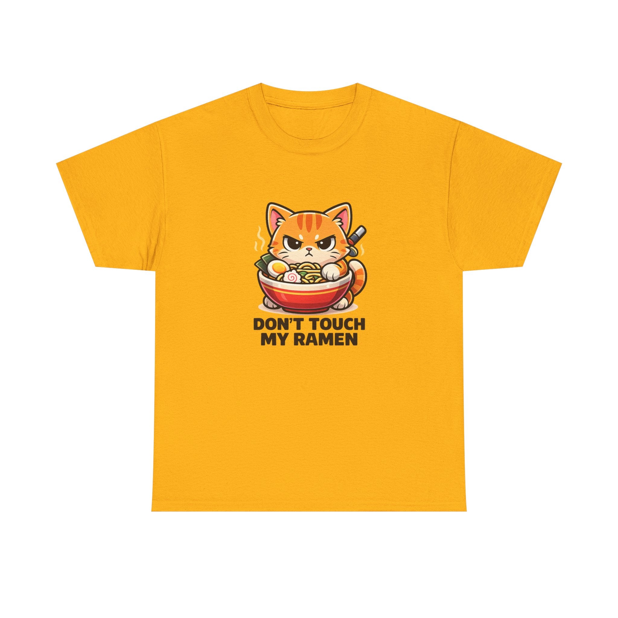 Don't Touch My Ramen T-Shirt — Cute Cat in Ramen Bowl Graphic Tee - Adult