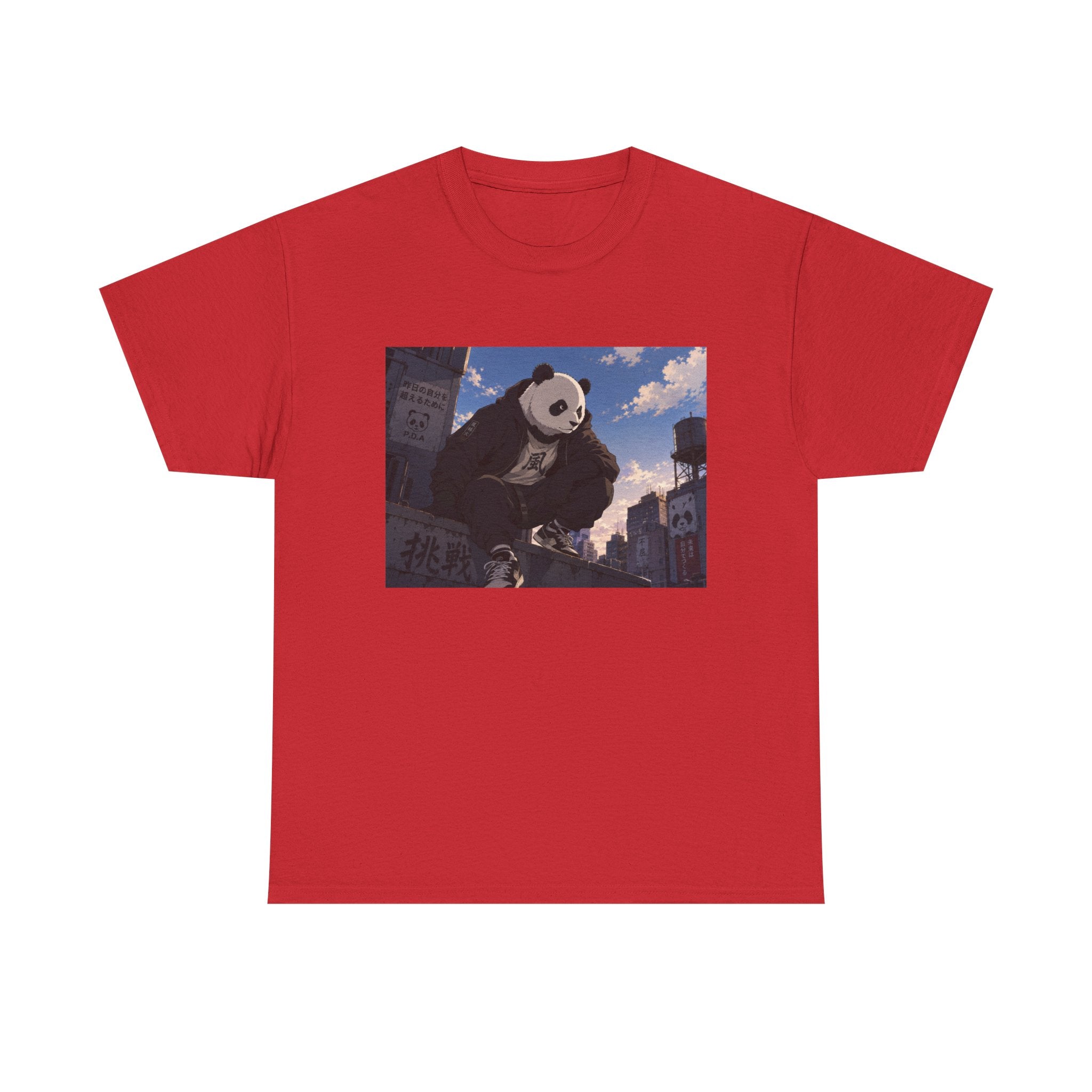 Giant Panda Cityscape Tee – Cute Urban Animal Graphic T-Shirt - Adult