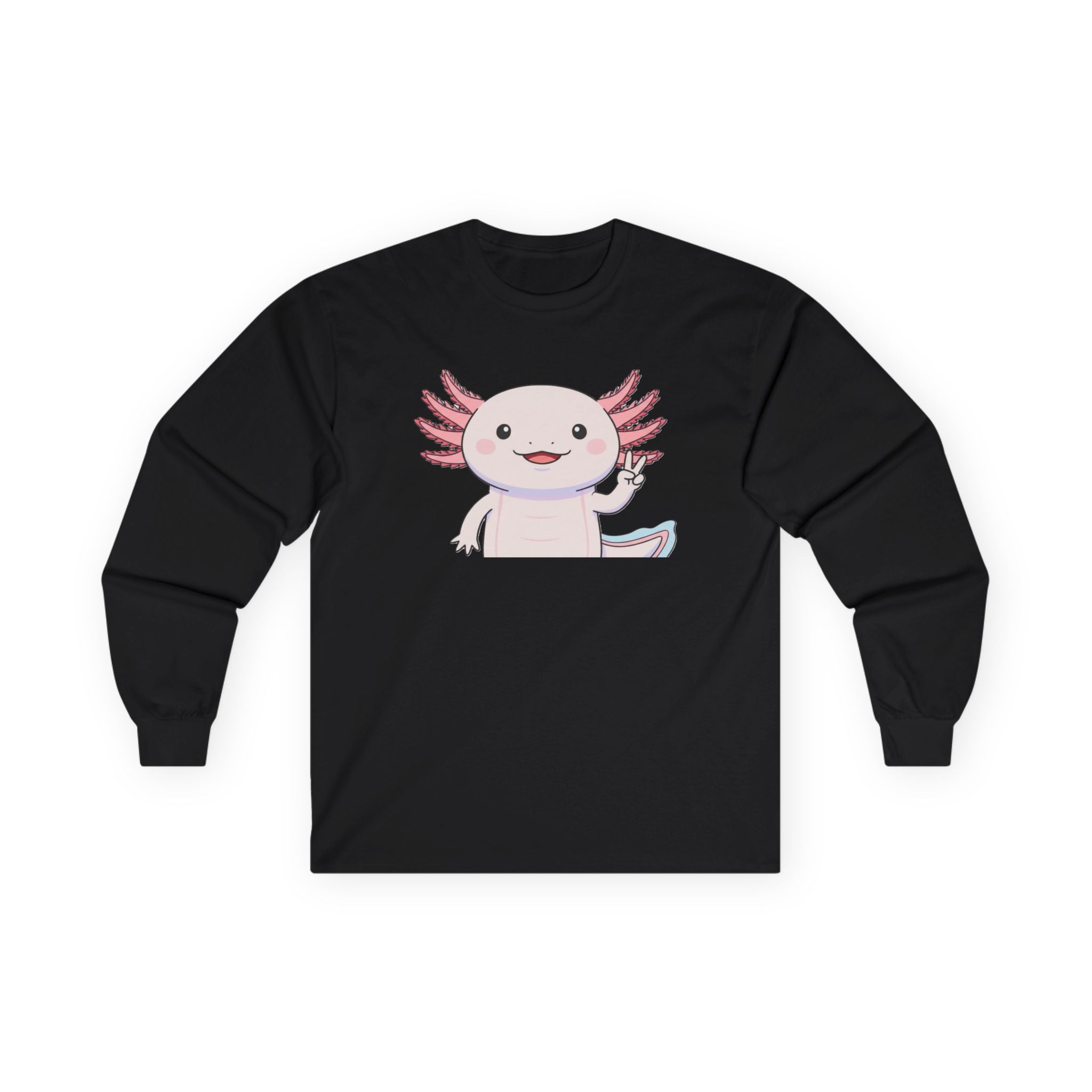 Cute Axolotl Long Sleeve Tee – Pastel Kawaii Salamander Shirt - Adult