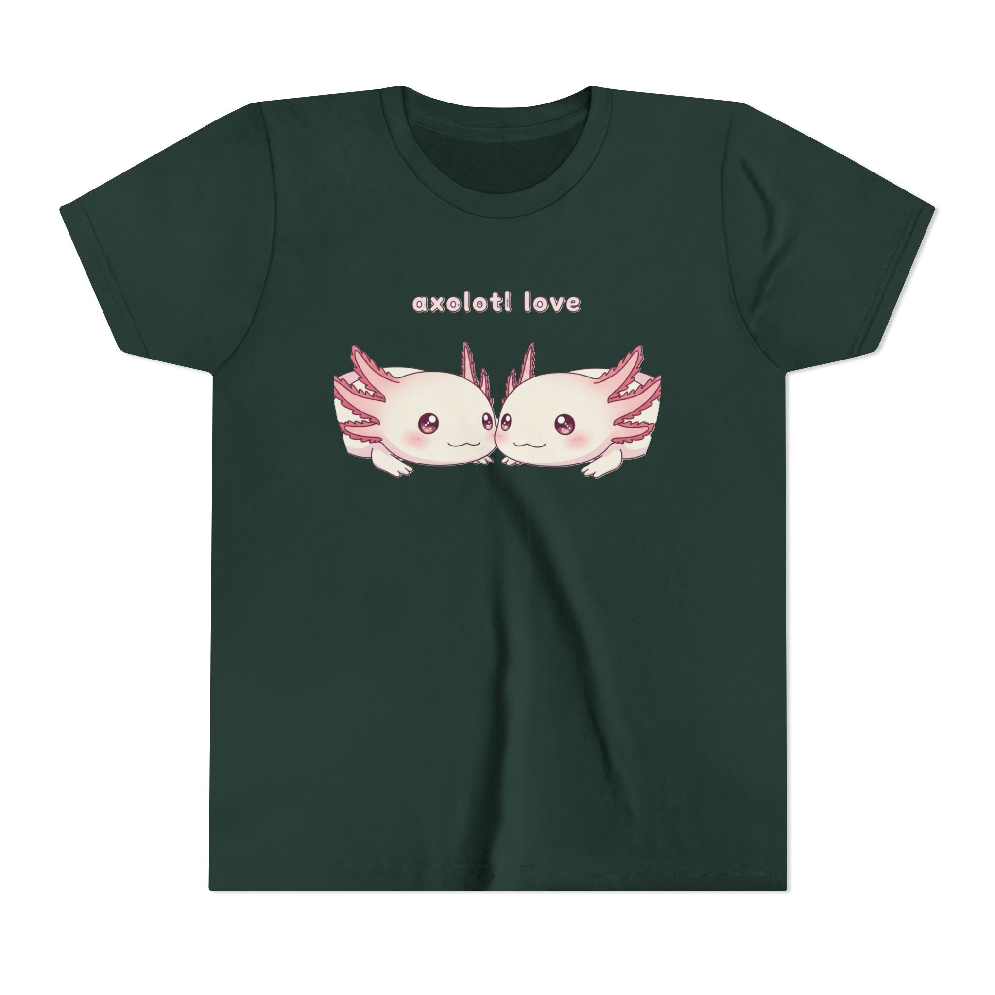 Youth Tee — 'Axolotl Love' Cute Kissing Axolotl Salamander Kids Shirt - Kids