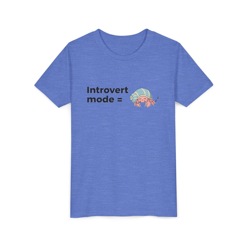 Youth Tee — "Introvert Mode" Cute Shell Crab Graphic Kid's T-Shirt