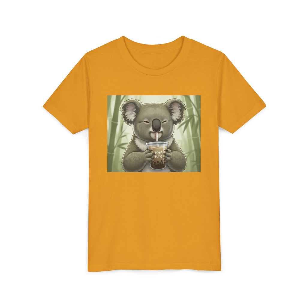 Kids Koala Boba Tea Time T‑Shirt — Cute Koala Drinking Bubble Tea Youth Tee - Kids