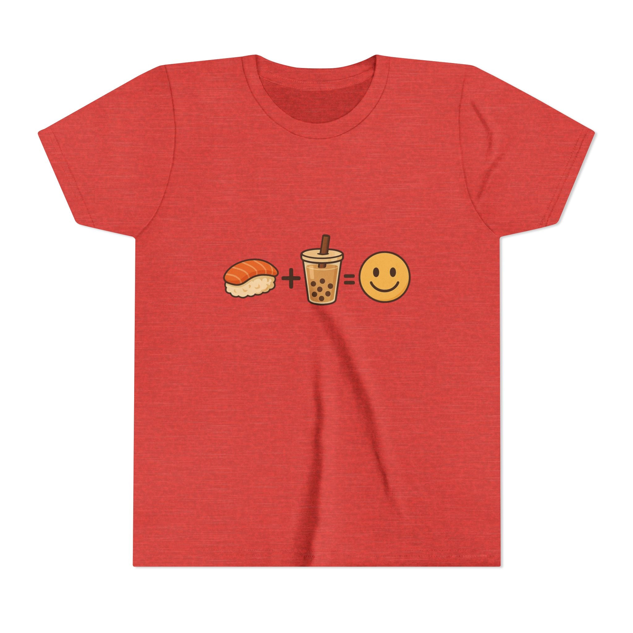 Youth Tee — Sushi + Bubble Tea = Happy Emoji Kids Shirt