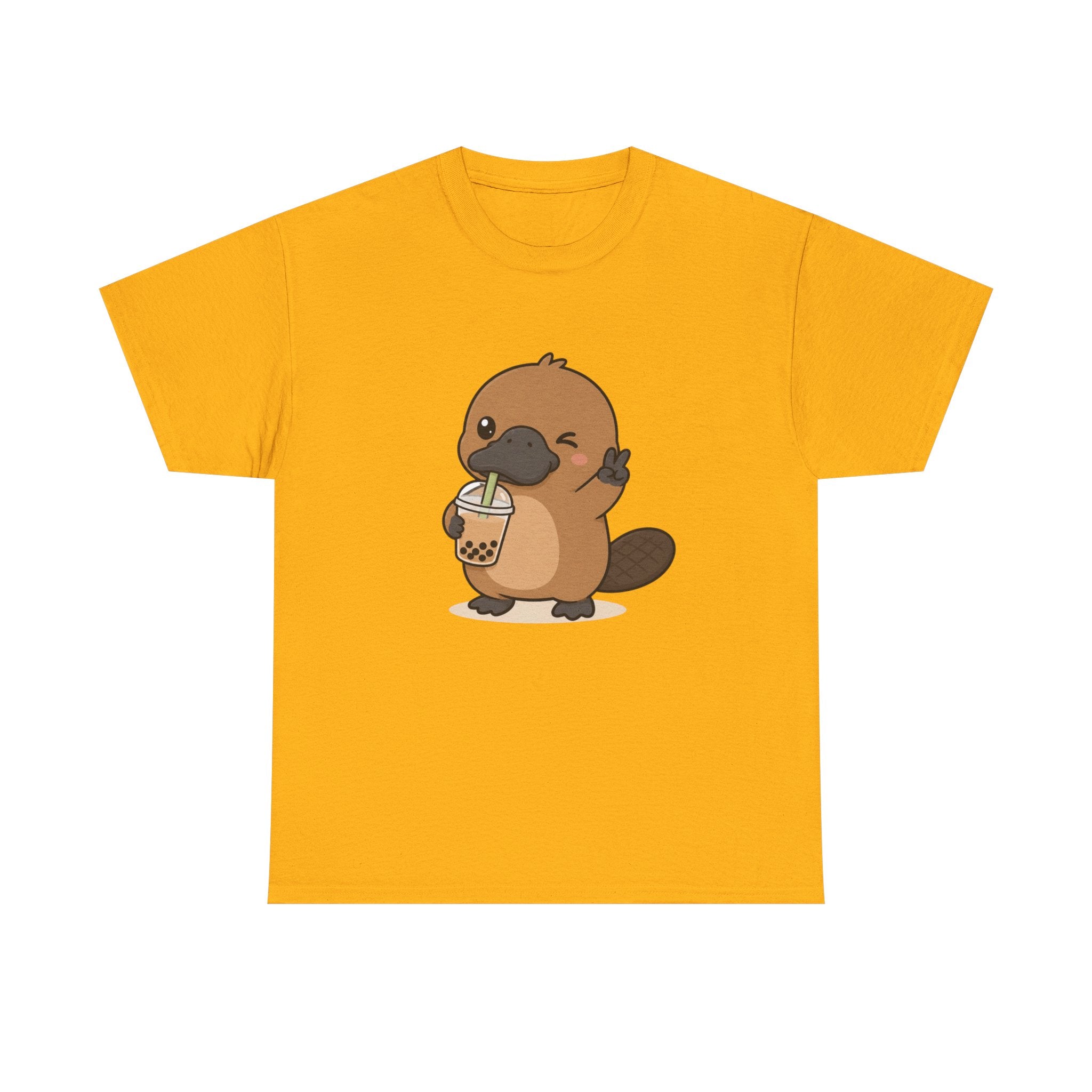 Cute Platypus Bubble Tea T‑Shirt - Adult