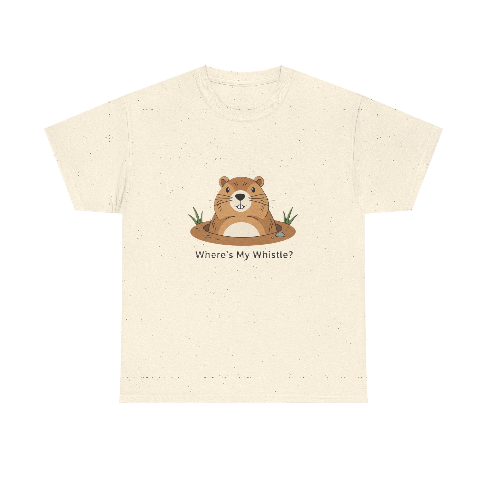 Groundhog Day Tee — "Where's My Whistle?" Cute Groundhog Whistle Pig Graphic T-Shirt - Adult