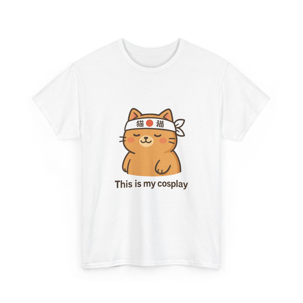 Cat Cosplay T‑Shirt — Cute Kawaii Cat Wearing Hachimaki "This is my cosplay" - Adult