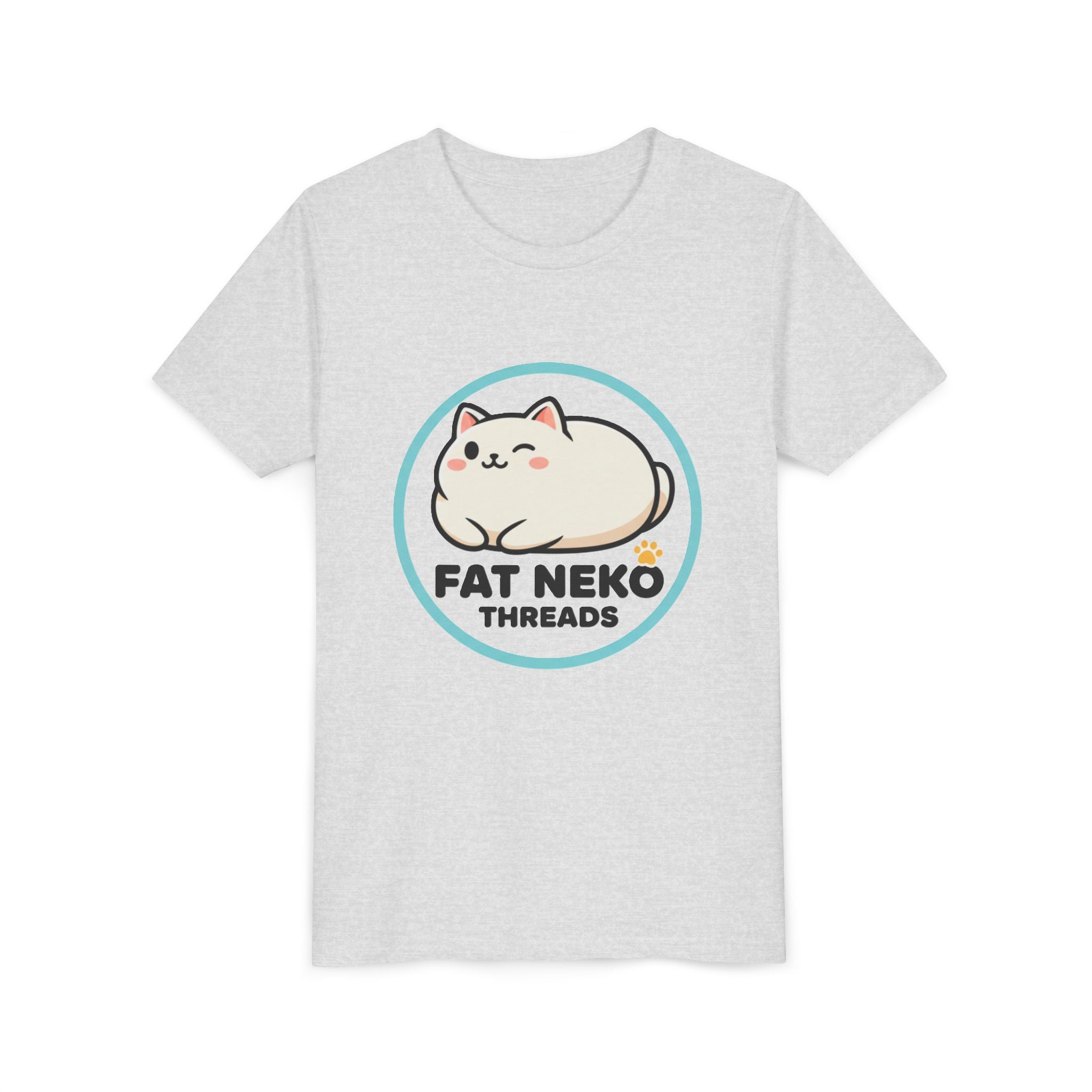Youth Tee — Fat Neko Threads Cute Chubby Cat Logo