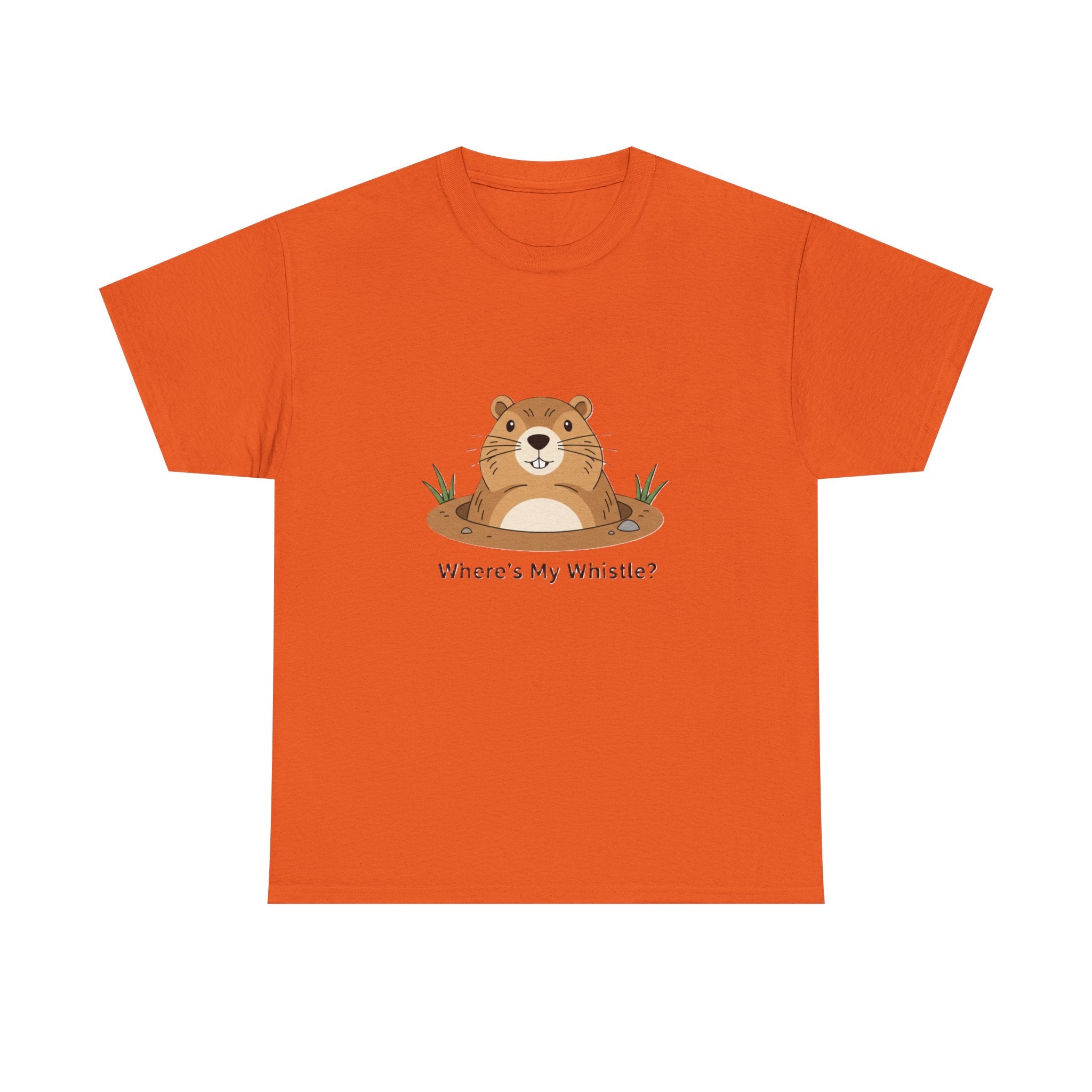 Groundhog Day Tee — "Where's My Whistle?" Cute Groundhog Whistle Pig Graphic T-Shirt - Adult