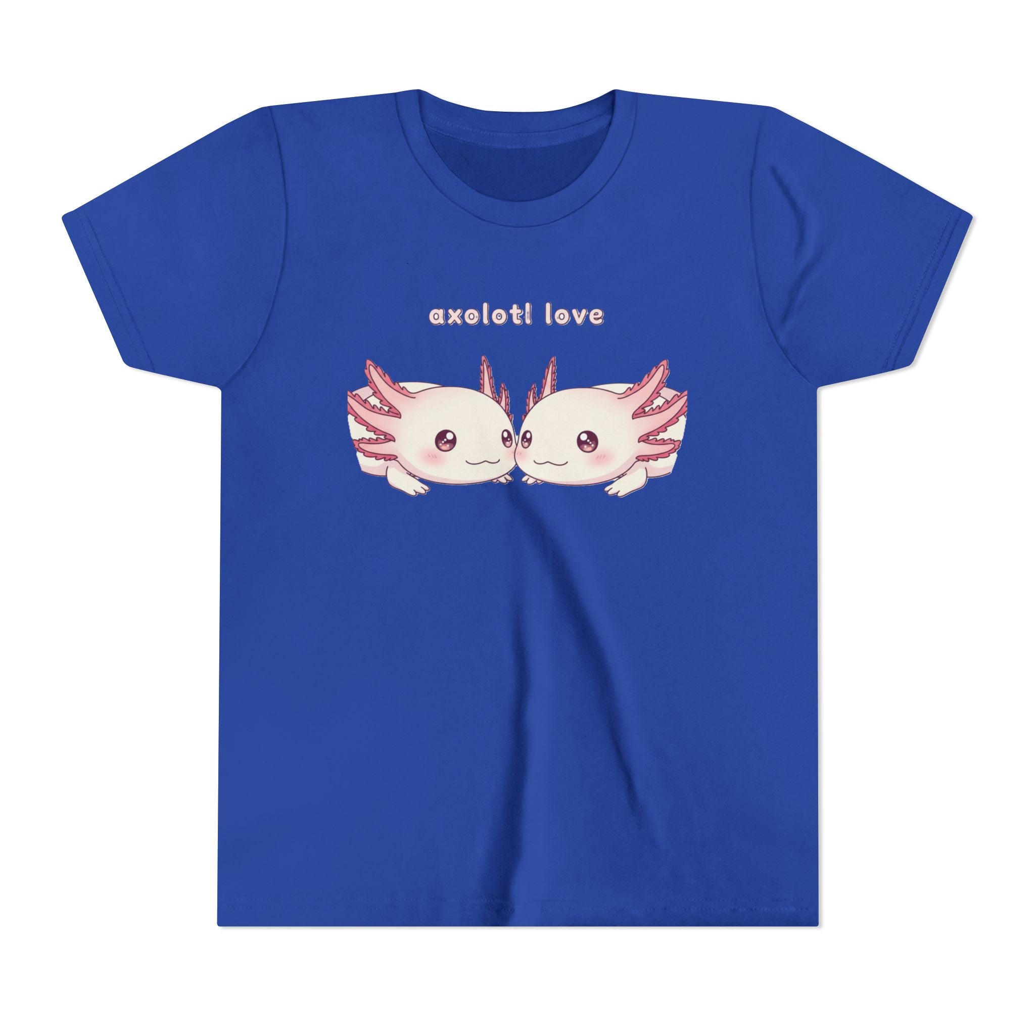 Youth Tee — 'Axolotl Love' Cute Kissing Axolotl Salamander Kids Shirt - Kids