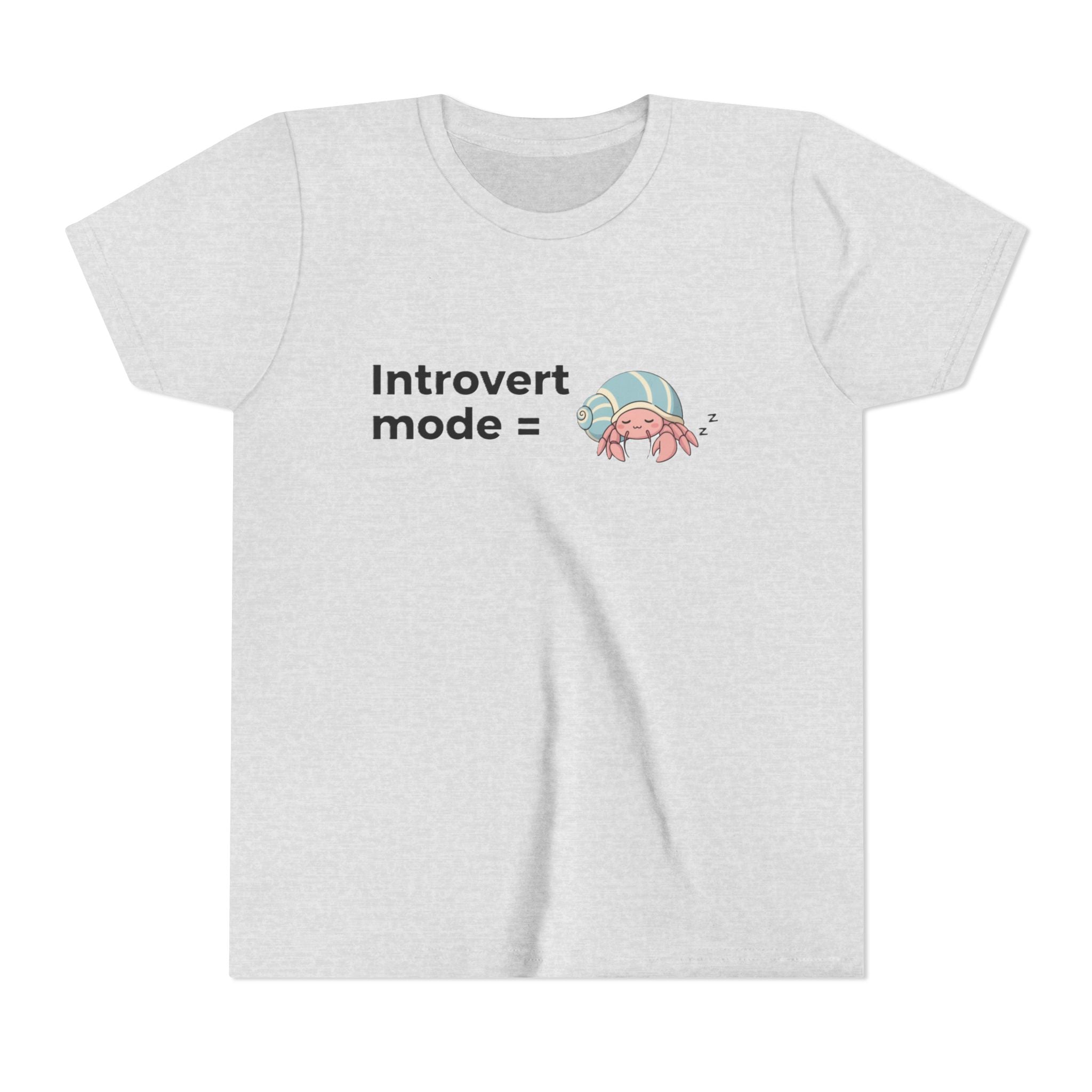 Youth Tee — "Introvert Mode" Cute Shell Crab Graphic Kid's T-Shirt