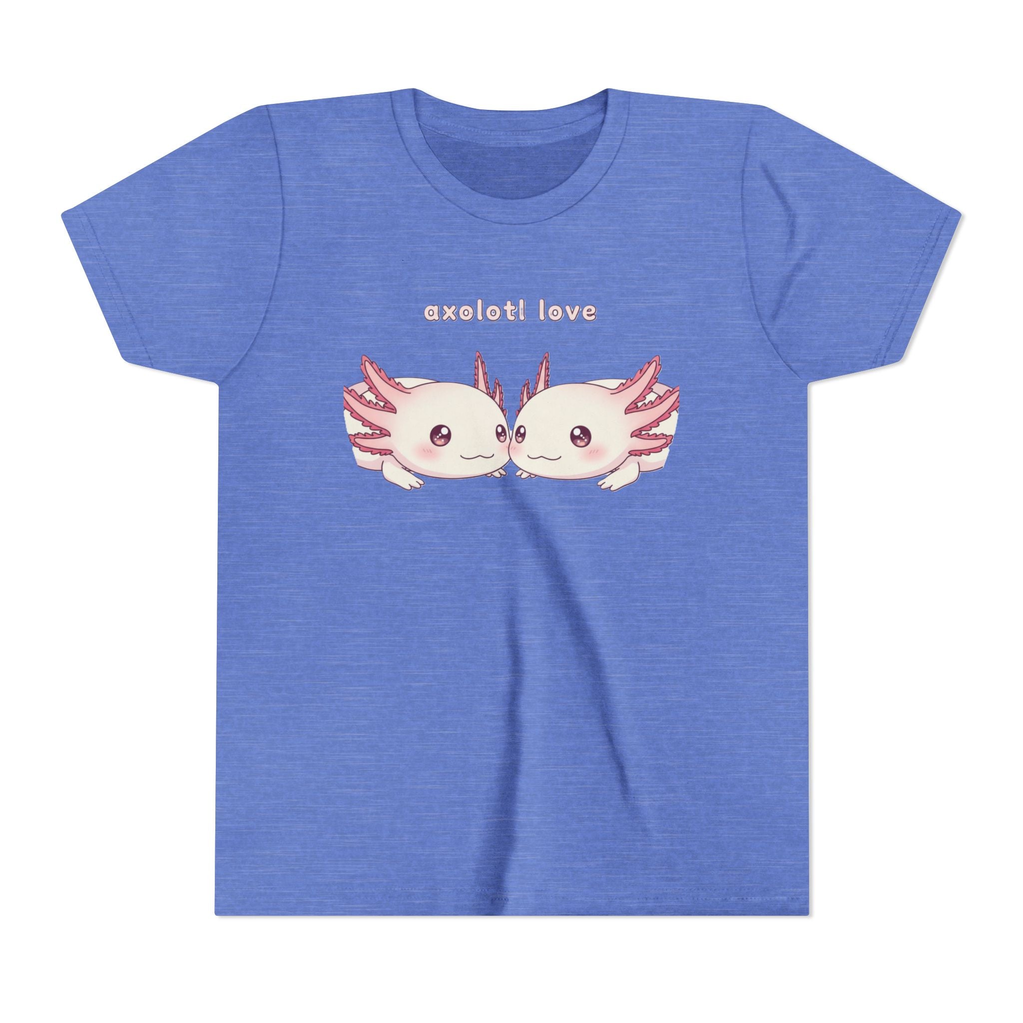 Youth Tee — 'Axolotl Love' Cute Kissing Axolotl Salamander Kids Shirt - Kids