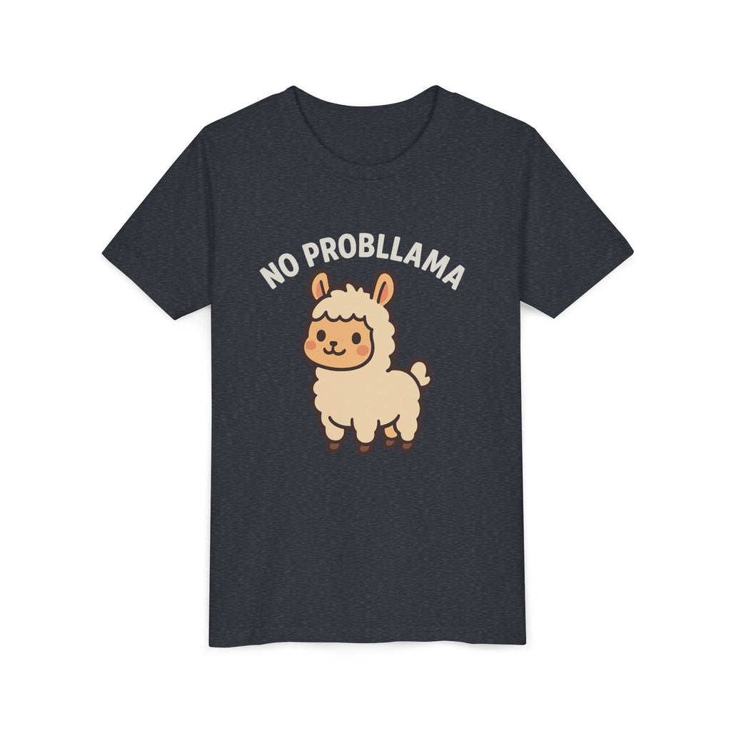 No Probllama Youth Tee – Cute Llama Kids Short Sleeve Shirt