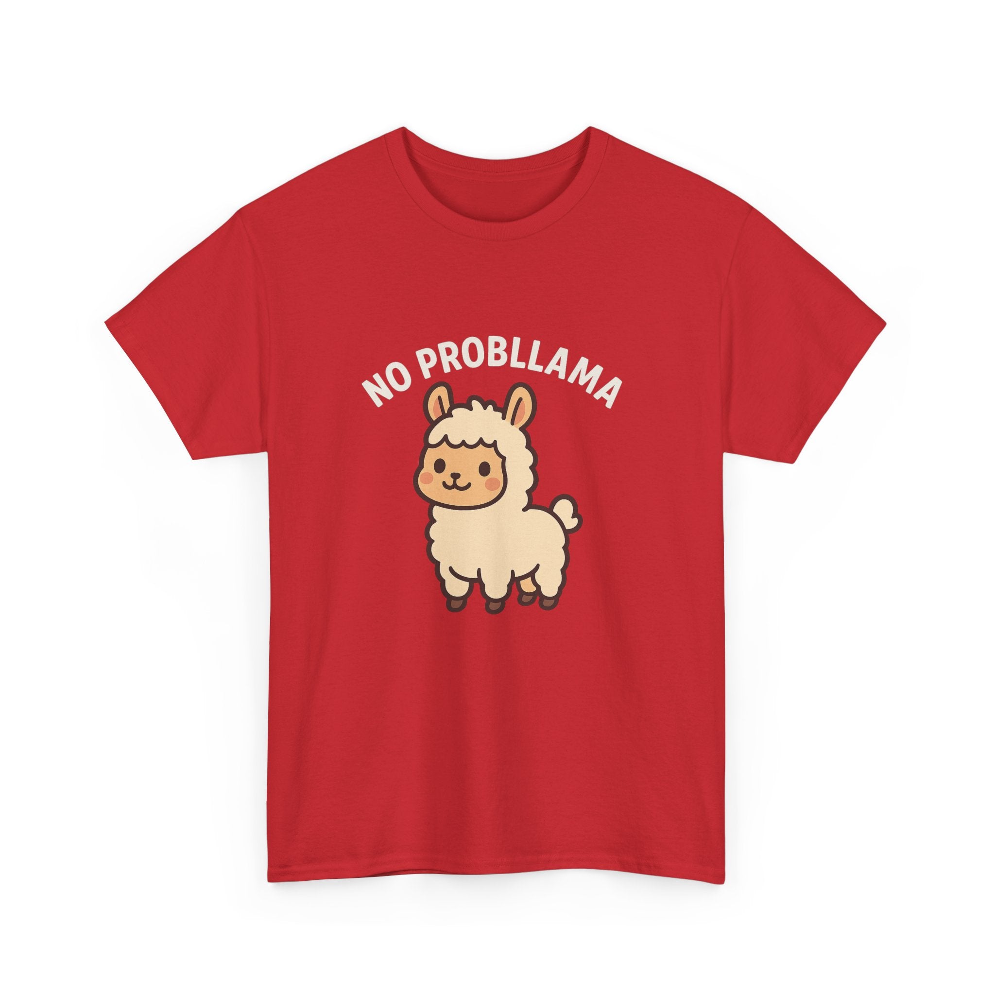 T‑Shirt — Cute “No Probllama” Llama Graphic Tee - Adult