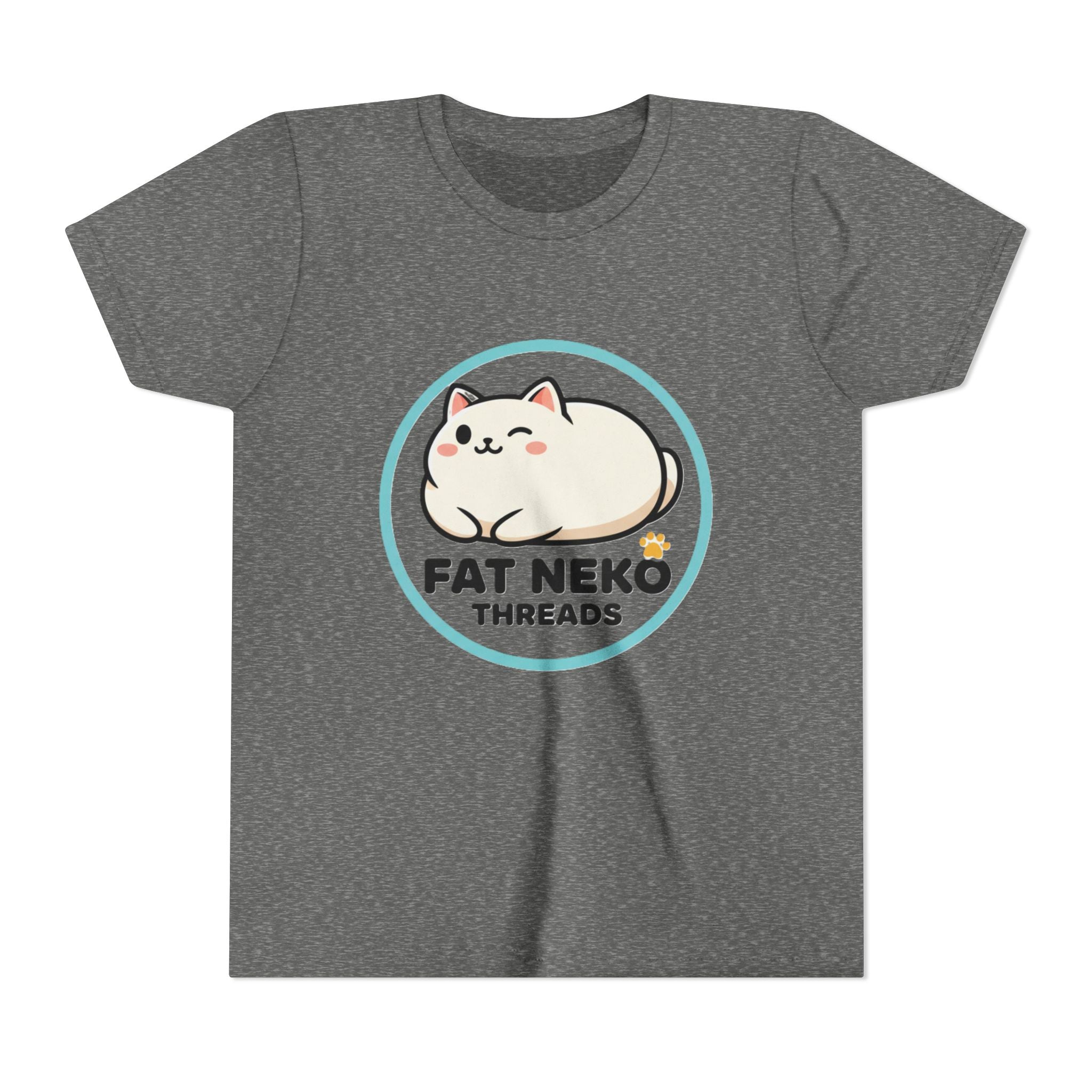 Youth Tee — Fat Neko Threads Cute Chubby Cat Logo