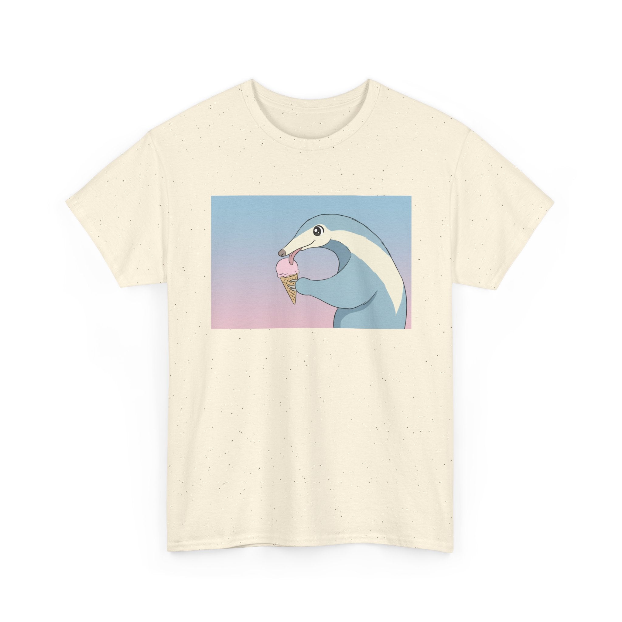Anteater Eating Ice Cream T-Shirt — Cute Pastel Animal Graphic Tee - Adult